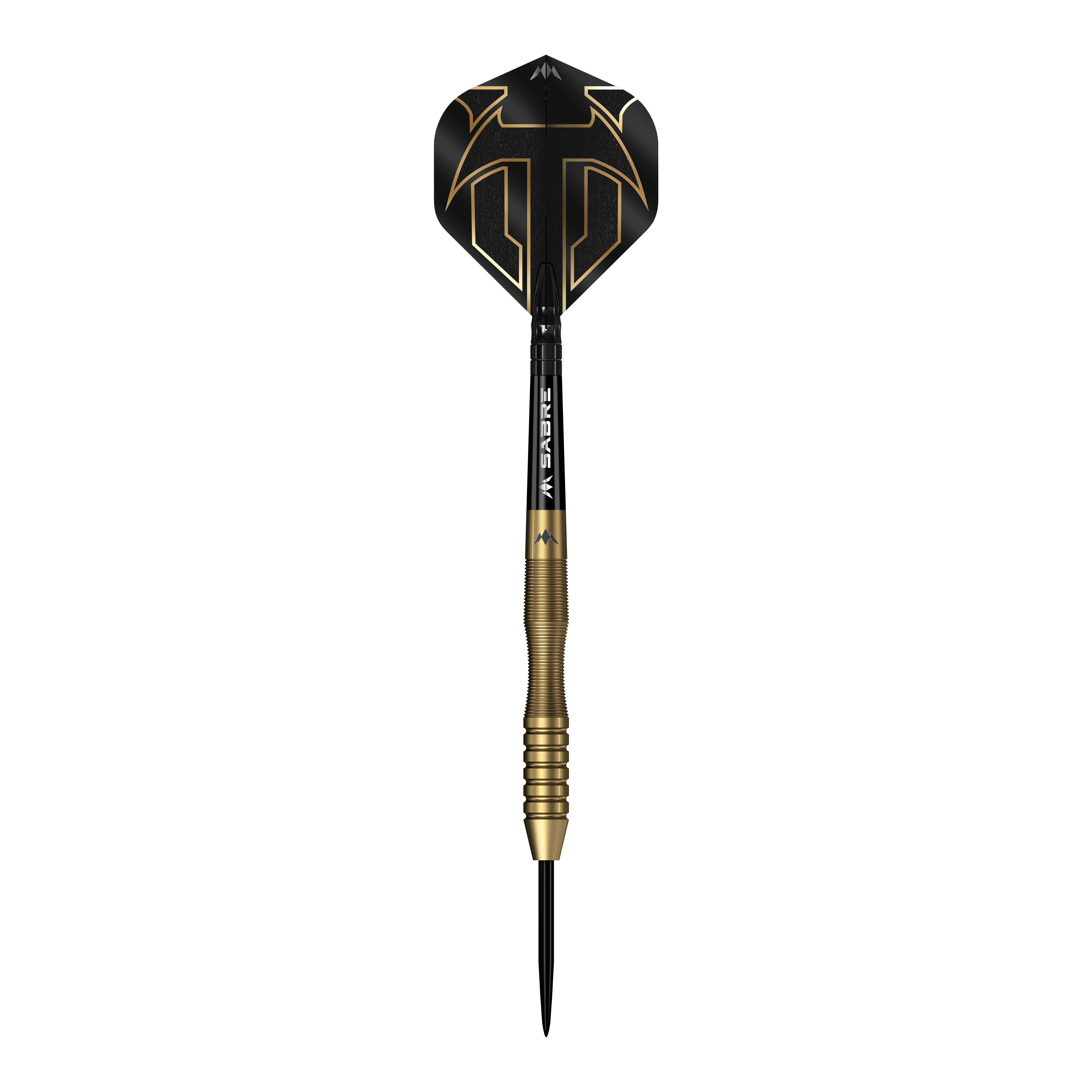 Mission Viktor Tingstrom Gold Steeldarts - 22g Darts abgebildet. Das Bild zeigt das Design und die Farbe der Steeldarts.