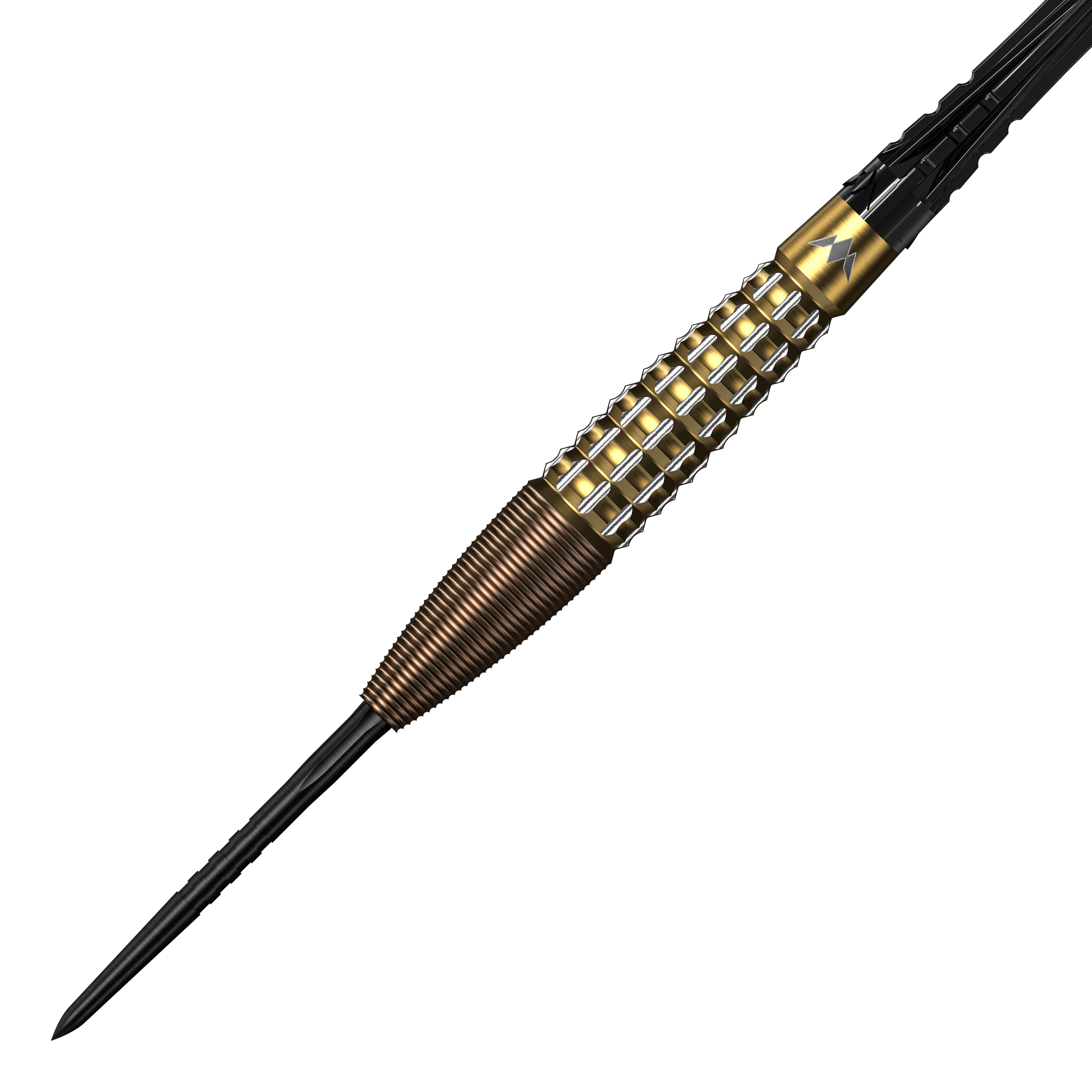 Das Bild präsentiert die Mission Rhodon Steeldarts - 23g. Diese Steeldarts bieten ein ansprechendes Design und gute Spieleigenschaften.