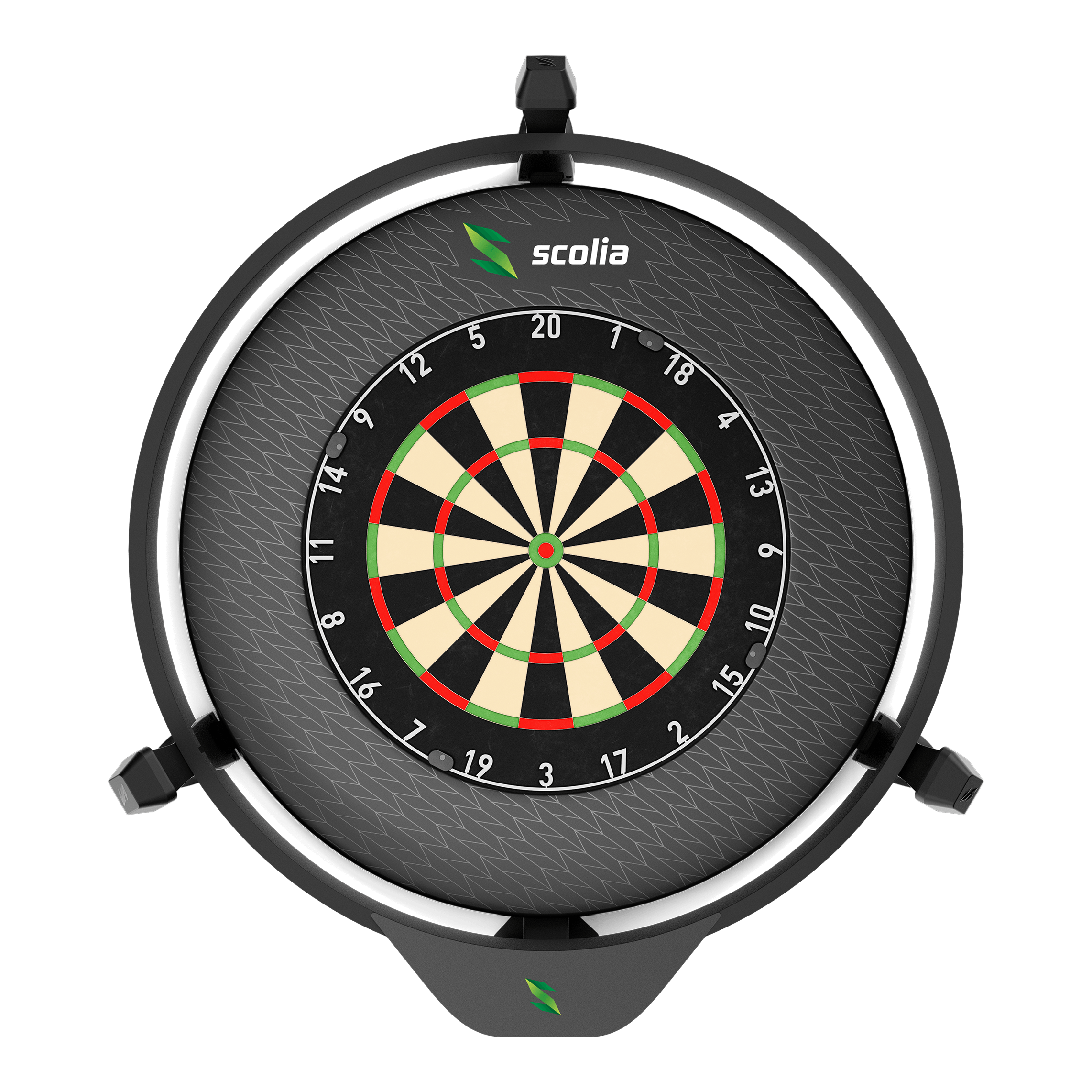 Obložení terče Scolia Signature Abgebildet ist der Scolia Signature Dartboard Surround. Er verhindert Beschädigungen durch fehlgeworfene Dartpfeile.