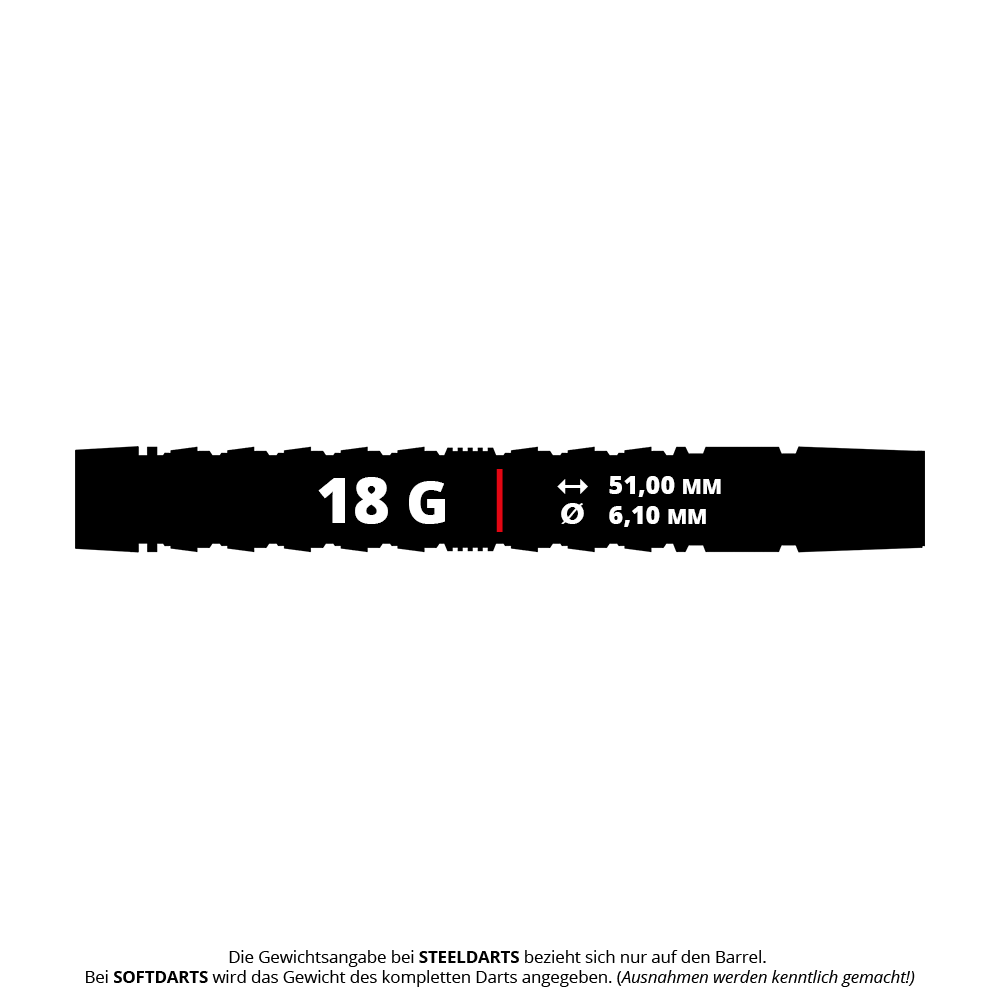 Harrows Luke Woodhouse Series 3 Softdarts - 18g abgebildet. Das Bild zeigt die Darts aus der Produktserie von Luke Woodhouse.
