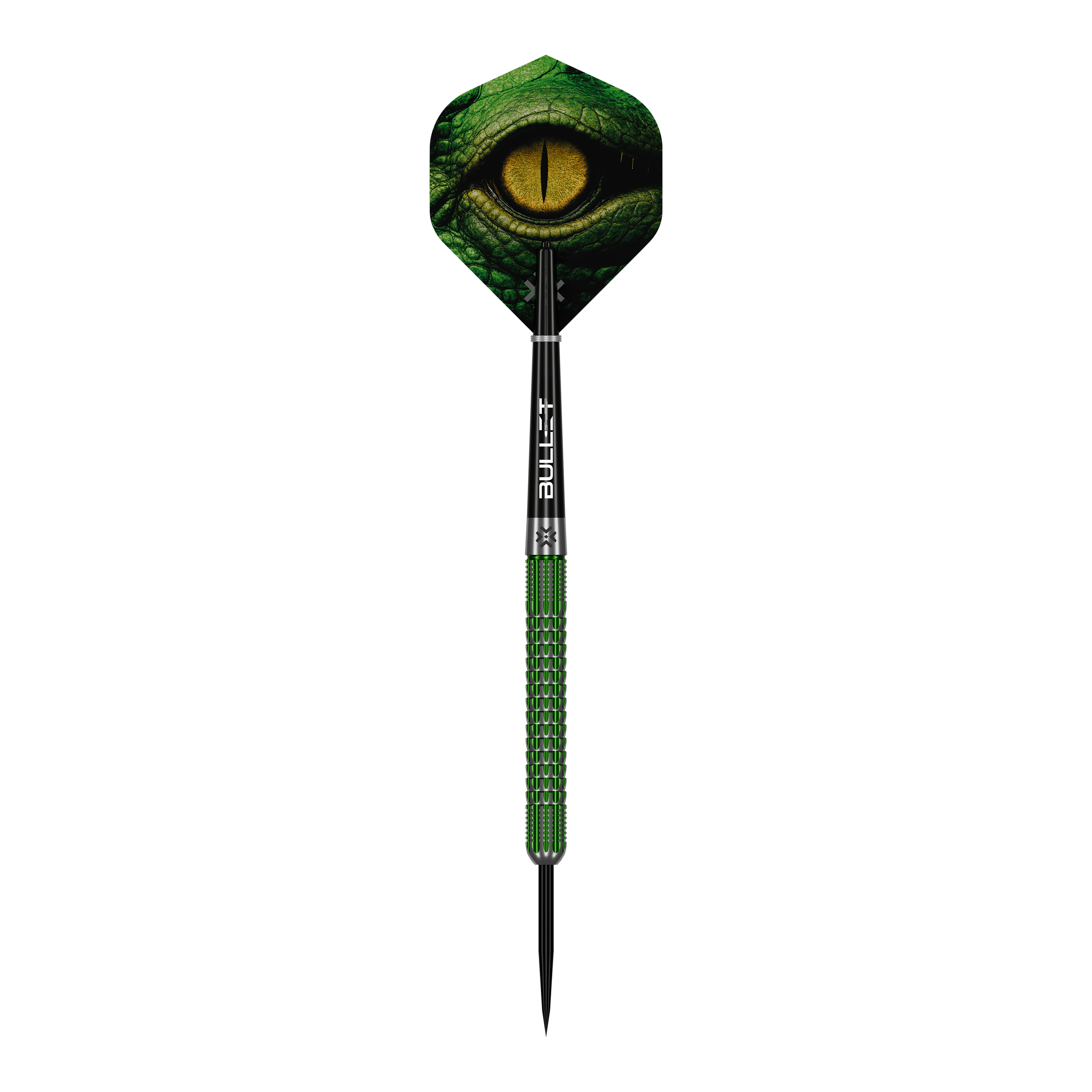 Ocelové šipky Bullet Gator Das Foto stellt die Bullet Gator Steeldarts dar. Sie eignen sich ideal für Dartspieler und Wettkämpfer.