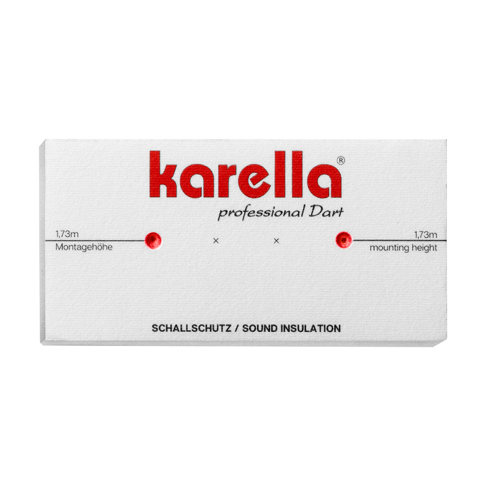 Das Bild zeigt den Kompakten Schallschutz Karella für Steeldartboards. Er dient zur Schallreduzierung bei Steeldartboards.