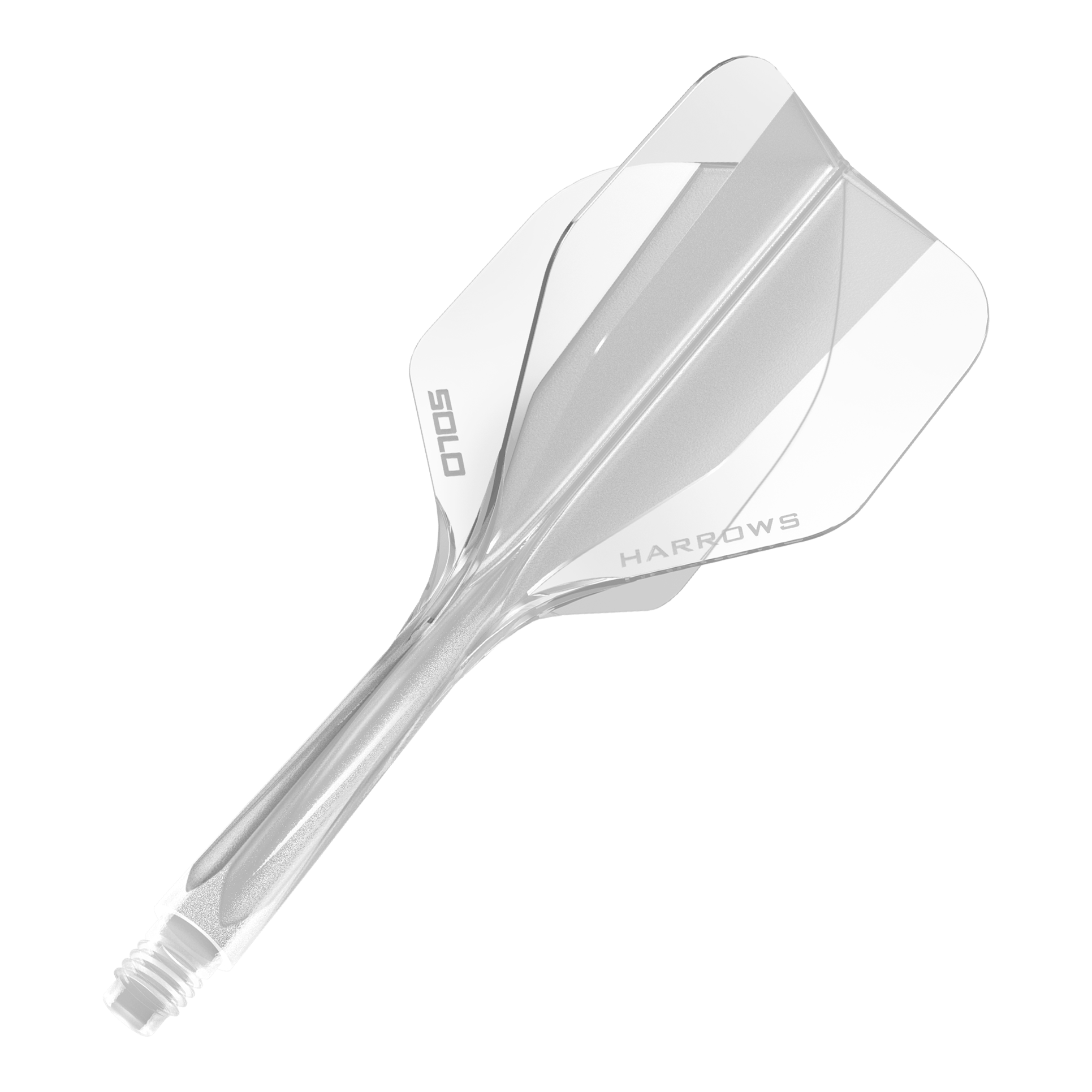 Systém letákové hřídele Harrows Solo No6 - čirý Dieses Bild zeigt das Harrows Solo No6 Flight-Shaft-System in Clear. Es wird als Ersatzteil für Dartpfeile genutzt.