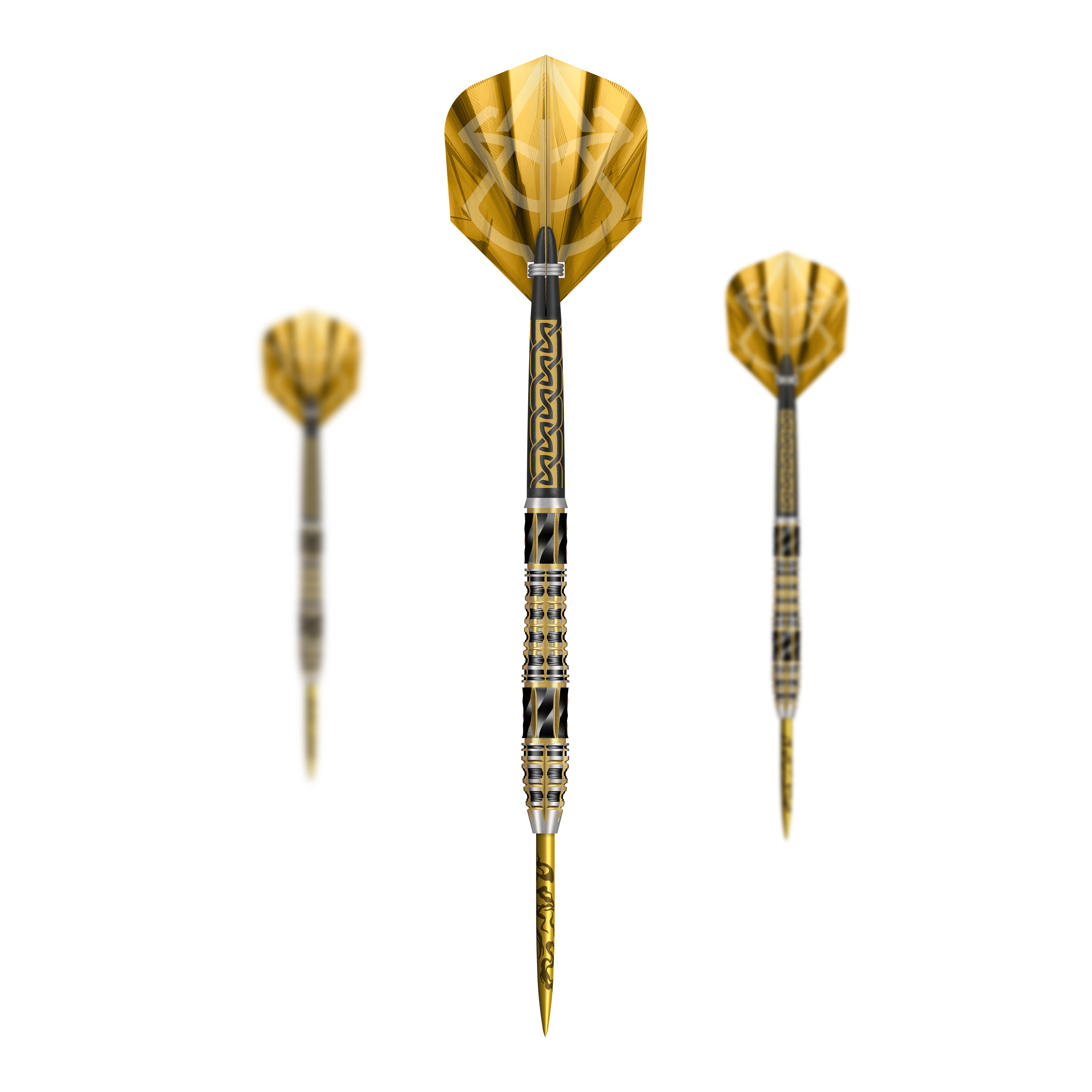 Shot Alchemy Auro Steeldarts Auf dem Bild sind die Shot Alchemy Auro Steeldarts als komplettes Set abgebildet. Das Set unterstreicht die besondere Gestaltung der Steeldarts.