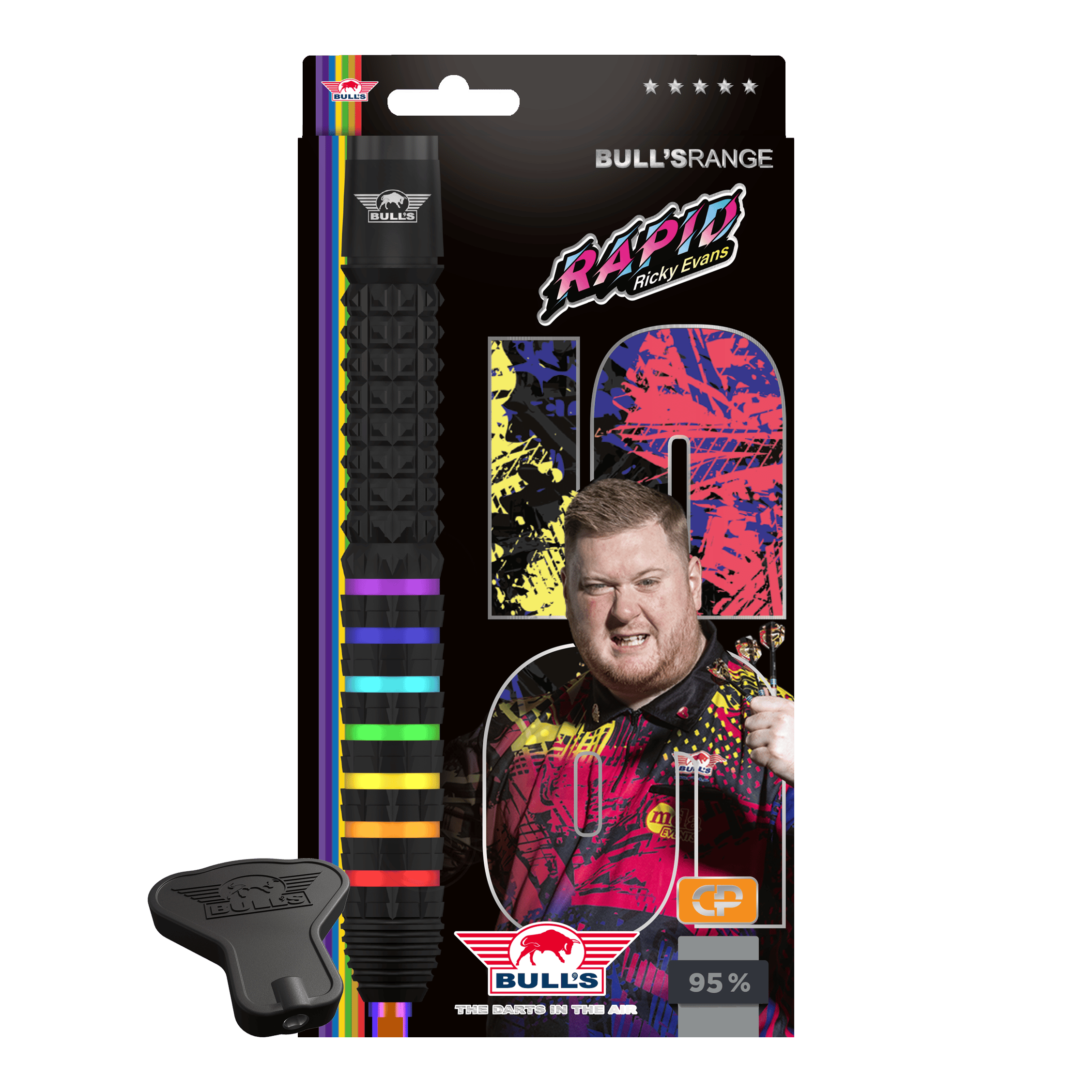 Šipky Bulls NL Ricky Evans Rapid 95 Convertible Point Steel Darts