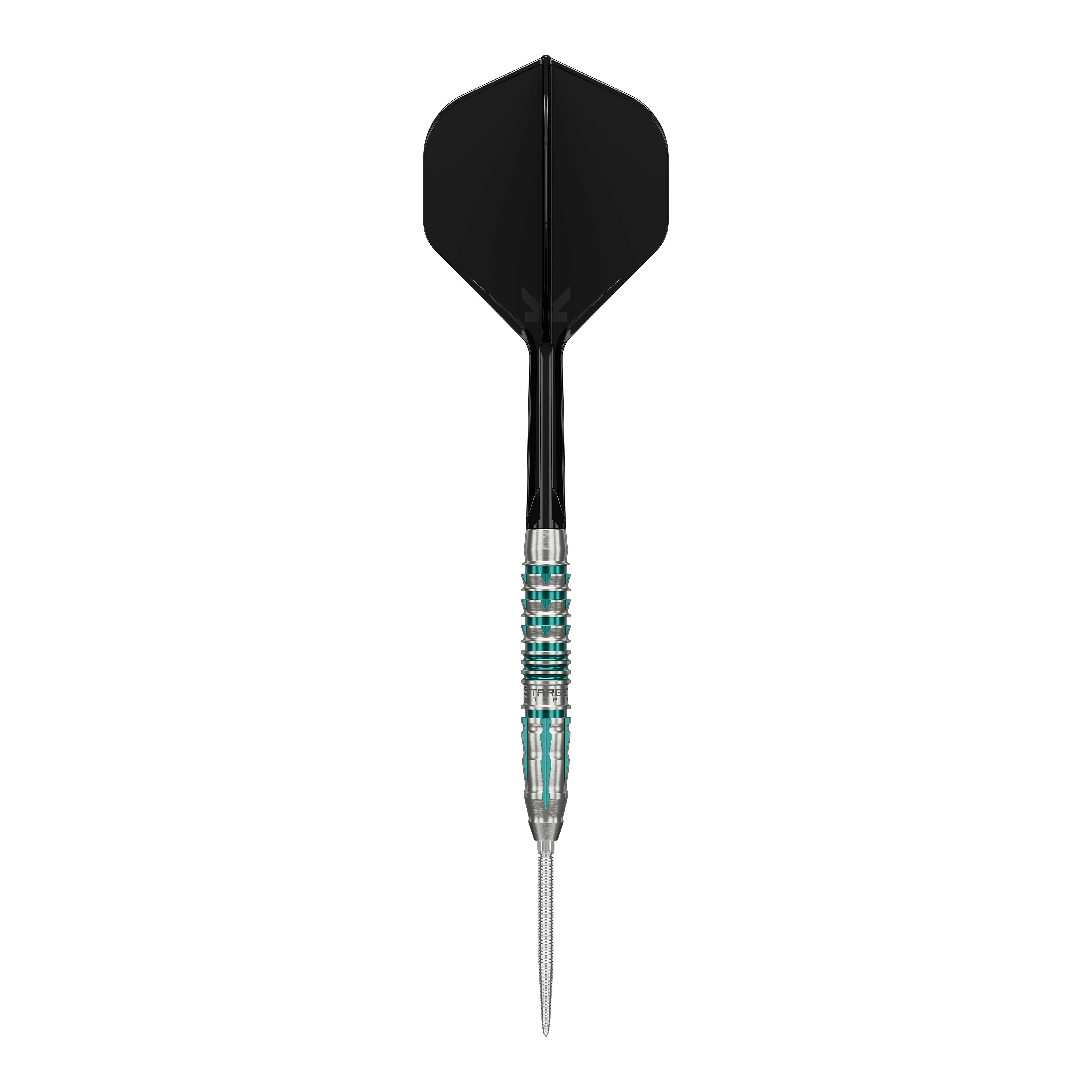 Abgebildet ist das Set Target Japan Black Marque Pierce Swiss Point Steeldarts. Diese Steeldarts zeichnen sich durch ihr elegantes schwarzes Design aus.