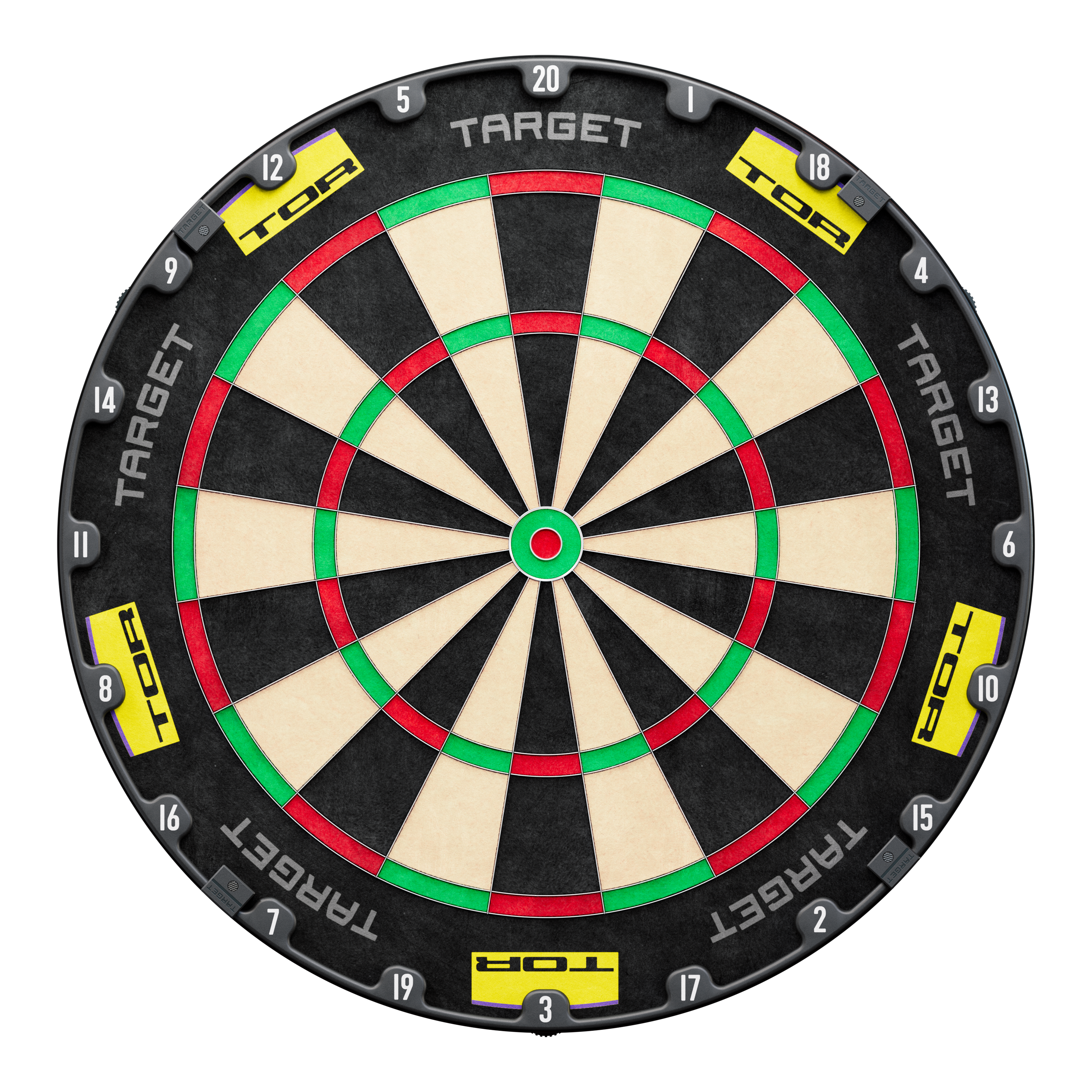 Sada ocelových terčů Target Luke Littler, mistr světa 2025 Surround Goal Das Bild zeigt ein Dartboard-Set mit dem Namen "Target Luke Littler World Champion 2025 Surround Tor Steeldartboard Bundle". Das Board hat eine schwarze Umrandung mit den Aufschriften "TARGET" und "TOR".