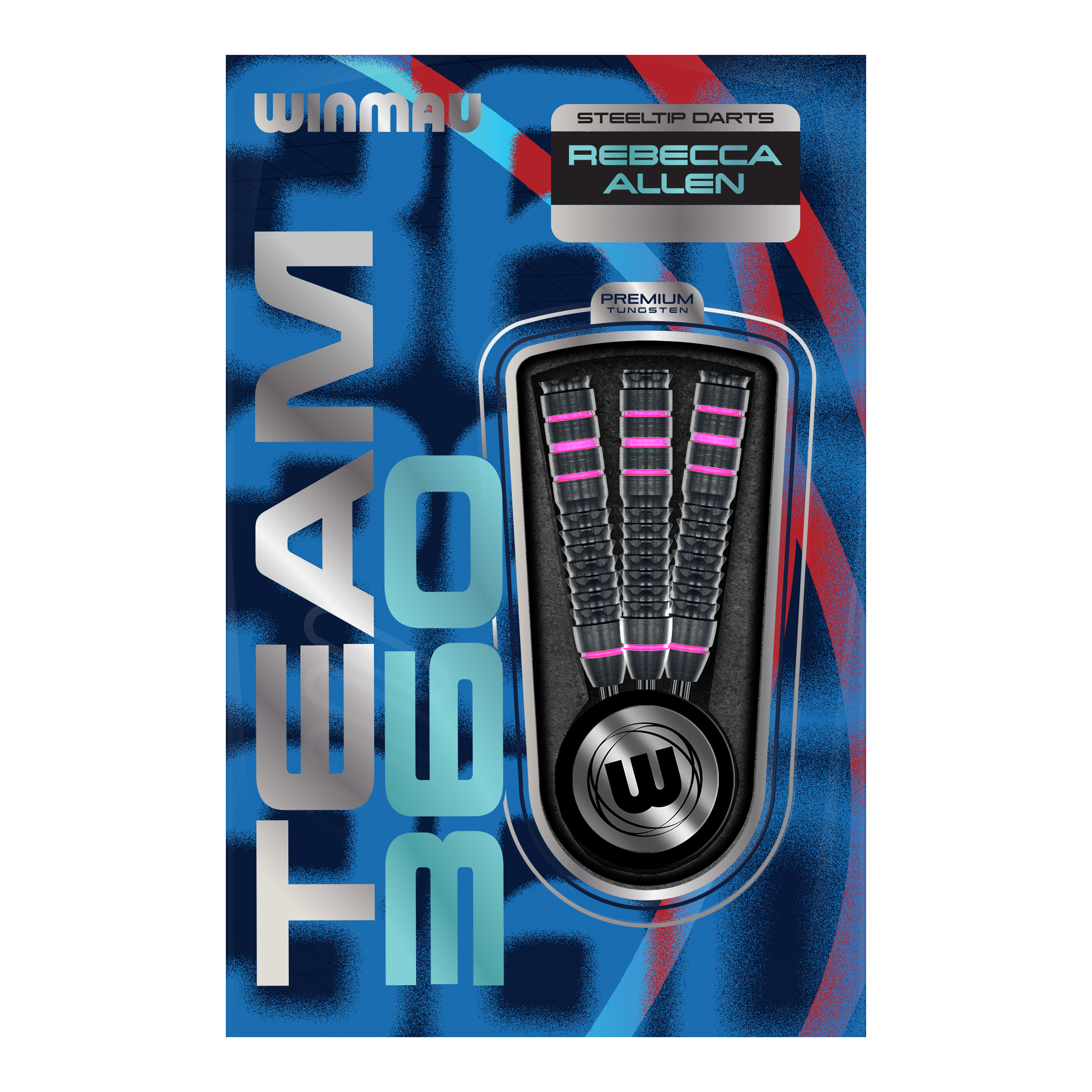Šipky Winmau Team 360 Rebecca Allen ocelové - 24g Abgebildet sind die Winmau Team 360 Rebecca Allen Steeldarts mit 24g. Die Darts sind speziell für Präzision und professionelle Leistung entworfen.