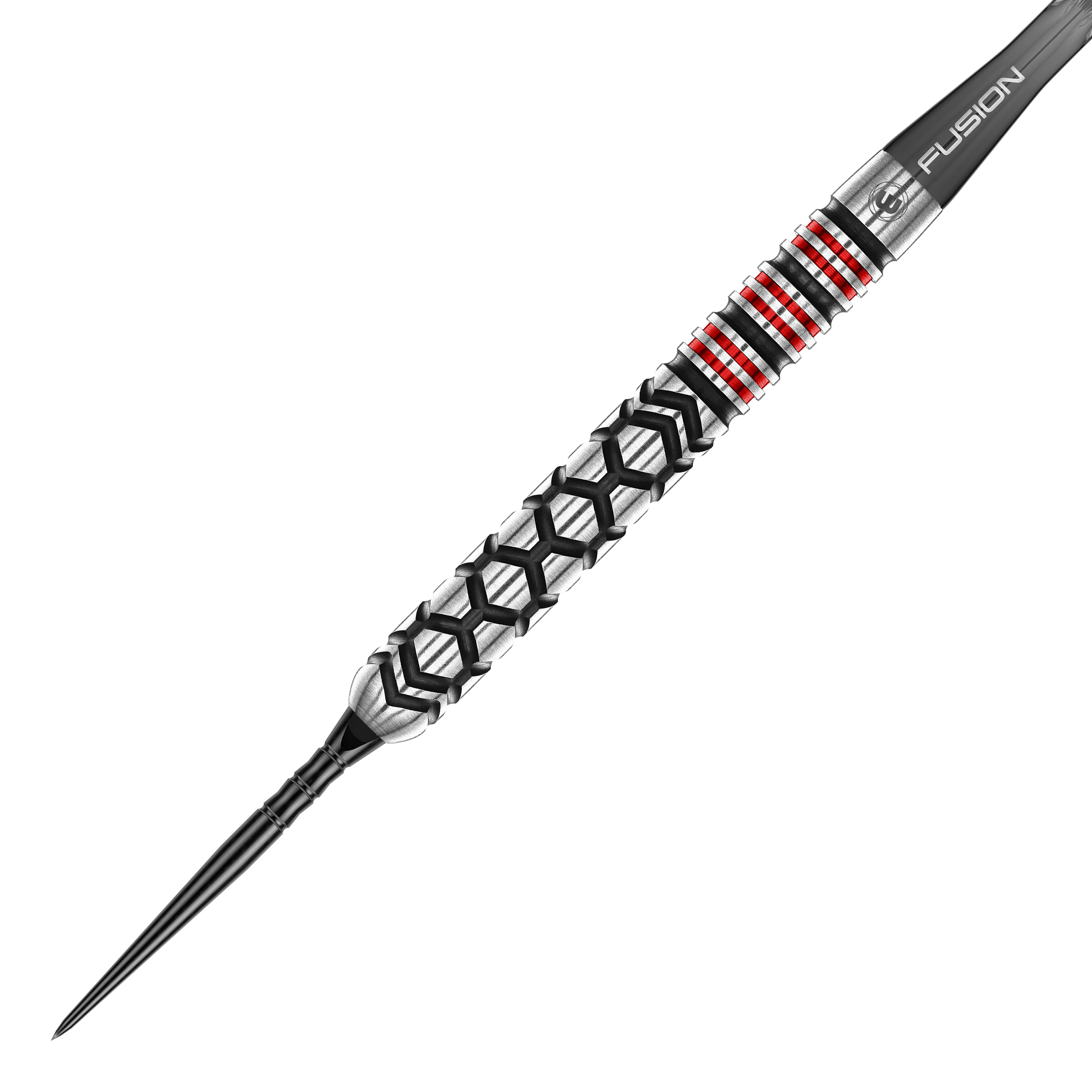 Hier sind die Winmau Fornax Parallel Switch Point Steeldarts zu sehen. Sie bieten ein modernes Design und hohe Performance.