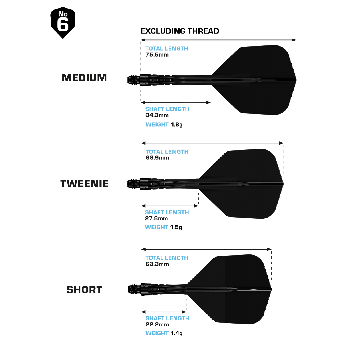 Systém letové hřídele Mission Force 90 Vortex No6 - Solid Black Hier ist das Mission Force 90 Vortex No6 Flight-Shaft-System in Solid Black zu sehen. Es sorgt für eine verlässliche Verbindung zwischen Shaft und Flight.