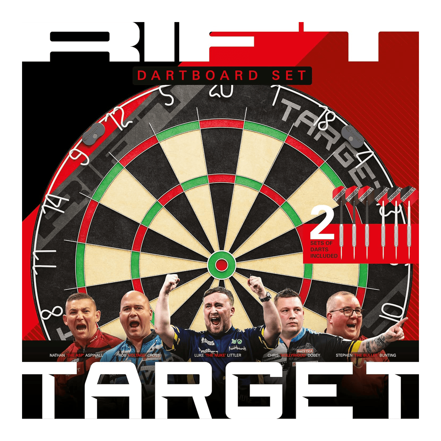 Sada ocelových terčů Target Rift Dieses Bild zeigt das Target Rift Steeldartboard Set. Das Dartboard Set ist robust und langlebig.