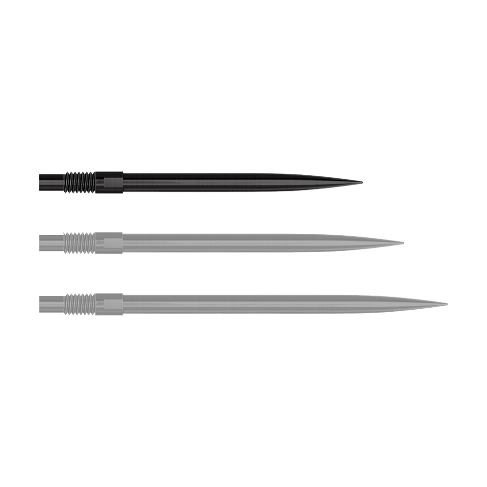 Špičky šipek Harrows Quick Point - černé Abgebildet ist ein Produkt mit dem Dateinamen 'QP23974_Harrows_QuickPoint_Dartspitzen_Schwarz_30mm_1'. Das Bild zeigt schwarze Dartspitzen.