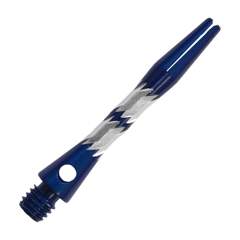 Hliníkové shafty Bulls NL Minor - modré - 33 mm Das Bild zeigt Bulls NL Minor Aluminium Shafts in Blau, 33 mm. Sie sind speziell für den Einsatz bei Dartpfeilen gefertigt.