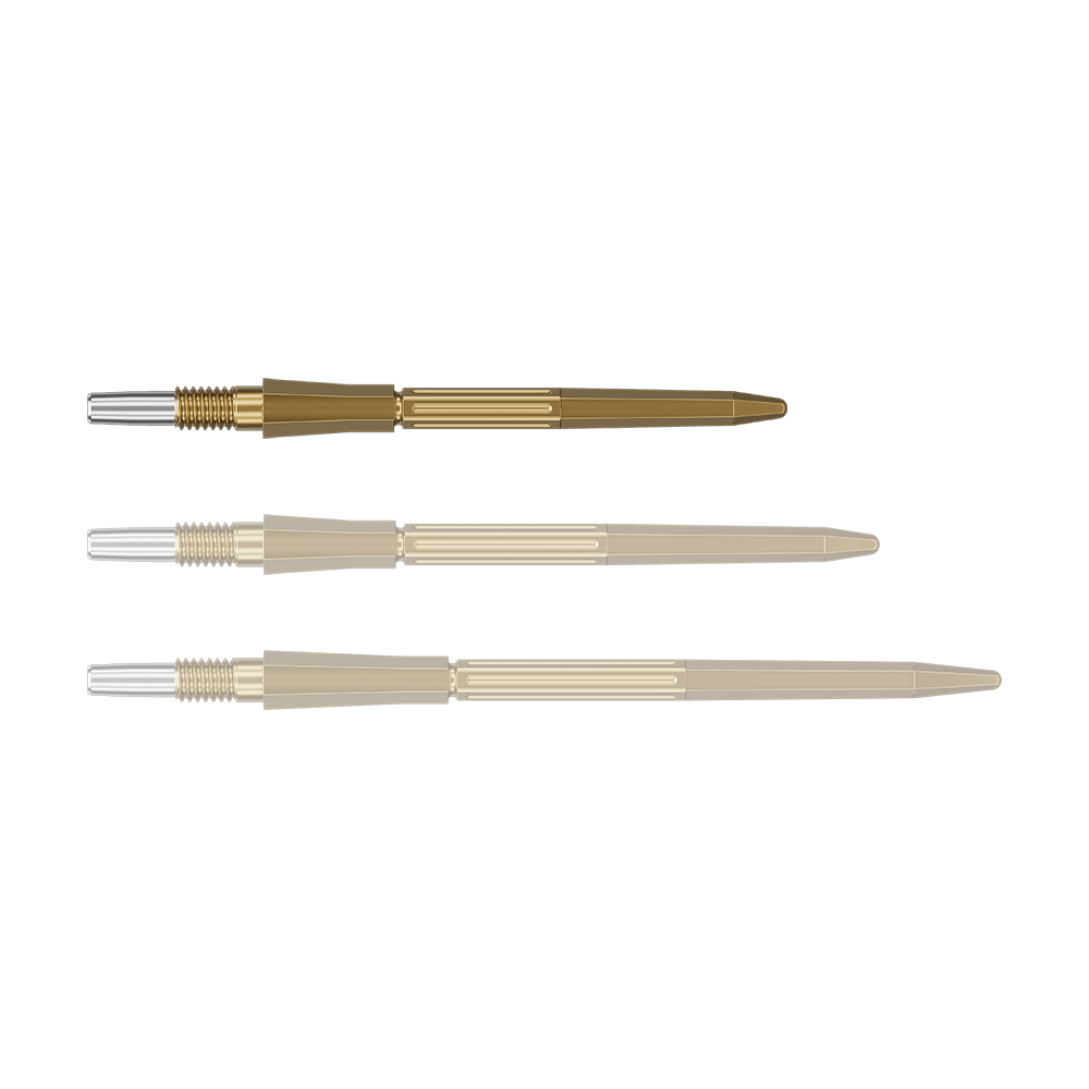 Auf dem Foto sind goldfarbene SwissPoint Dartspitzen mit 30 mm Länge zu sehen. Die Dartspitzen sind für Zielgenauigkeit beim Dartspiel entwickelt.