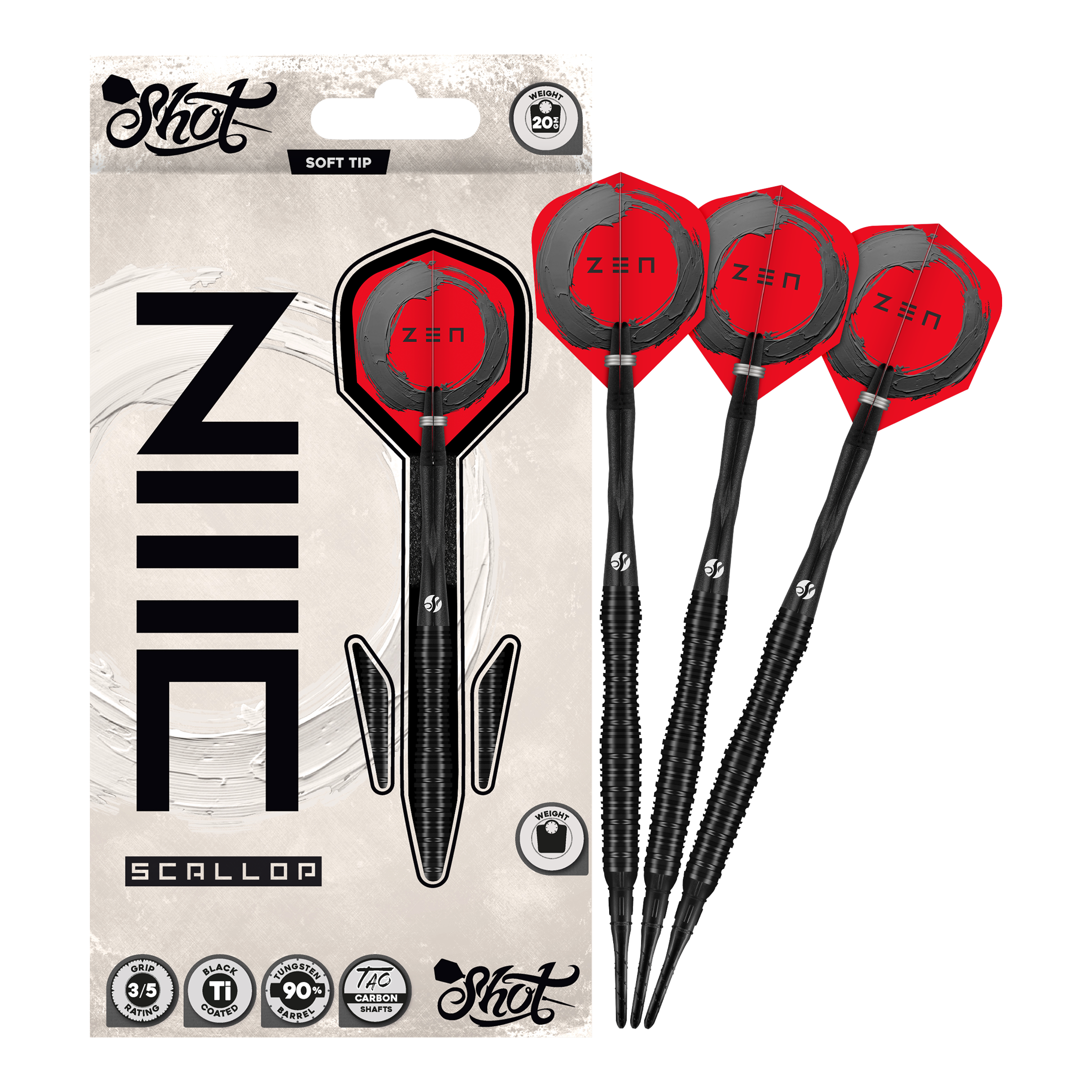 Šipky Shot ZEN Scallop Soft - 20g