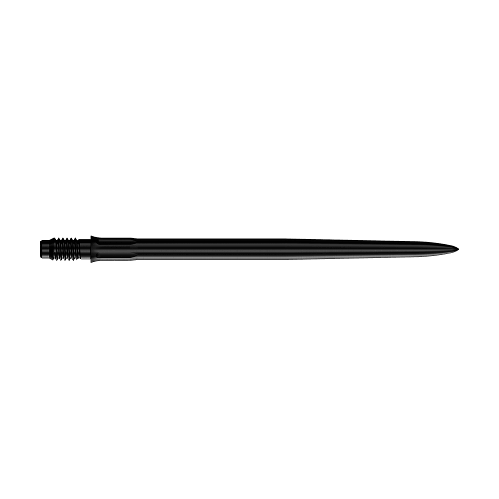 Špičky na šipky Mission R2.5 Rapid Point SM1 - černé Das Bild zeigt Dartspitzen in Schwarz mit 40mm Länge. Zu sehen sind die Mission R25 Rapid Point SM1 Dartspitzen.