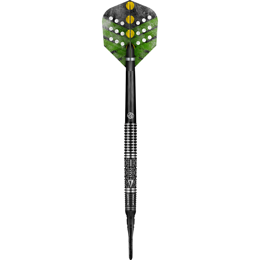66760_Shot_Devon_Petersen_The_Courage_Softdarts_10tfErA0fqx2Sh Shot Devon Petersen The Courage Softdarts sind komplett zu sehen. Die Darts sind mit markantem Motiv und typischer Form gestaltet.