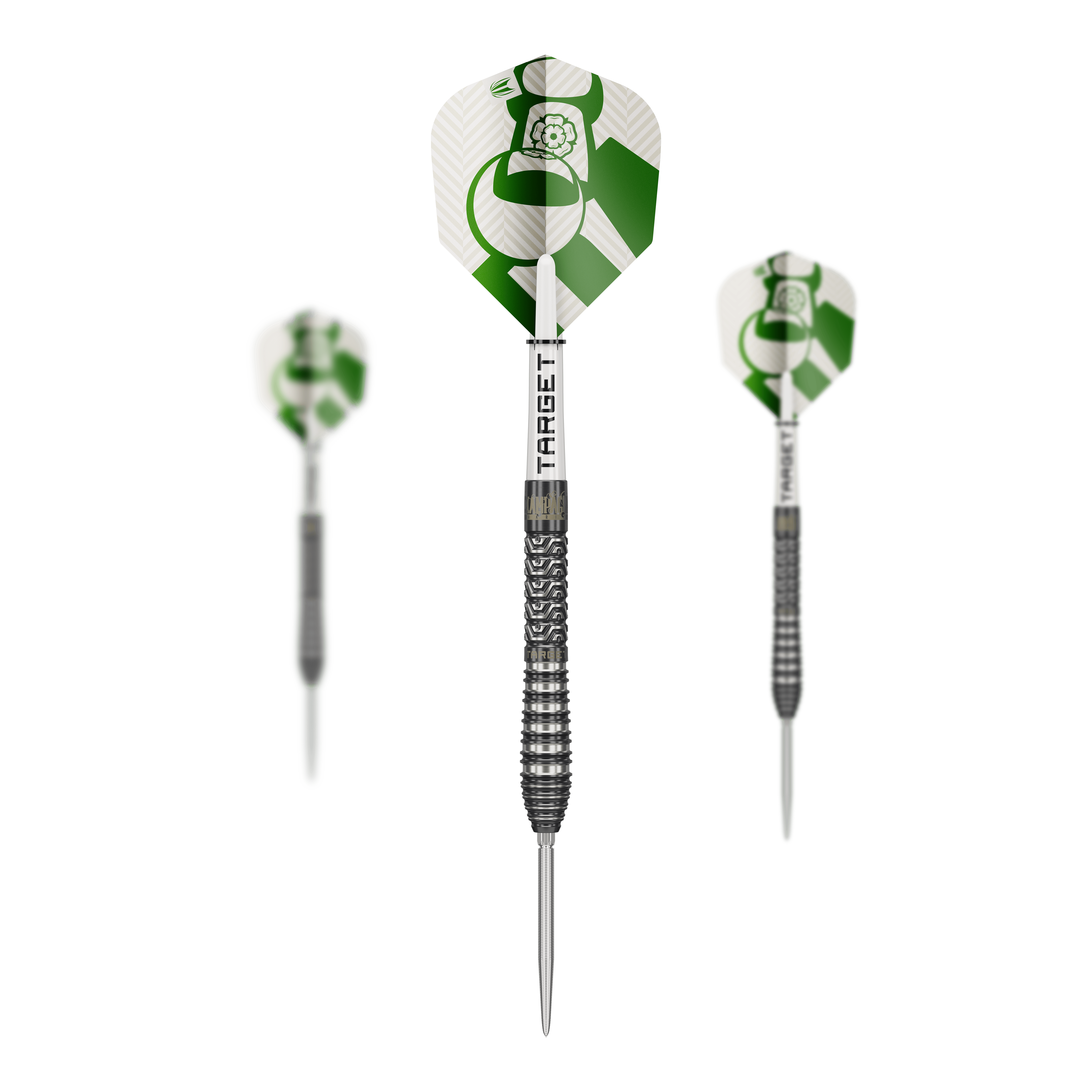 Ocelové šipky Target Charlie Manby Swiss Points Abgebildet ist das Produkt Target Charlie Manby Swiss Points Steeldarts. Das Bild zeigt ein Set Steeldarts mit spezieller Spitze.