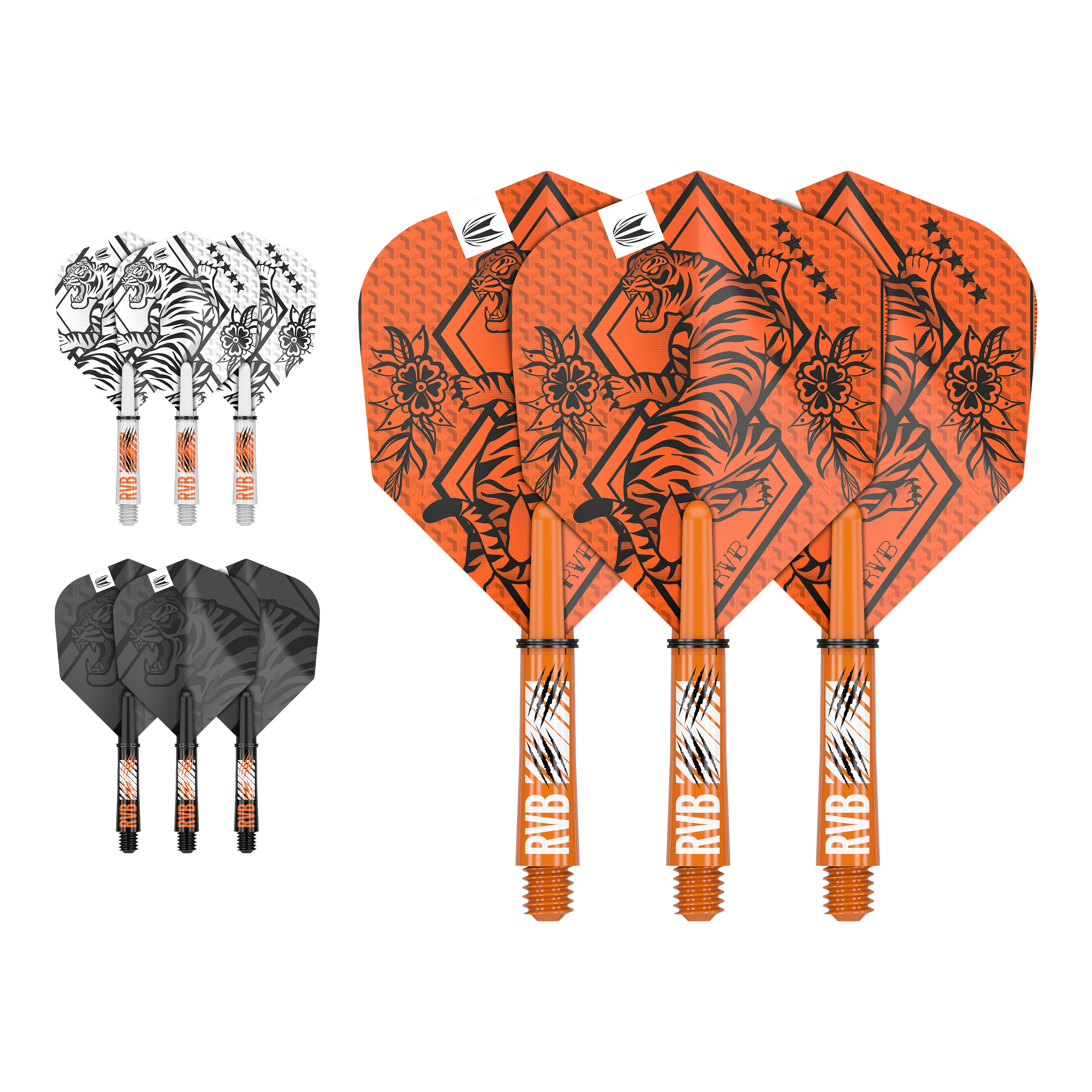 Souprava Target Ink Flight Shaft Raymond Van Barneveld Abgebildet ist ein Flight-Shaft-Kit, vermutlich das Raymond Van Barneveld Modell mit 34 mm Länge. Das Produkt ist ein Dart-Zubehör.