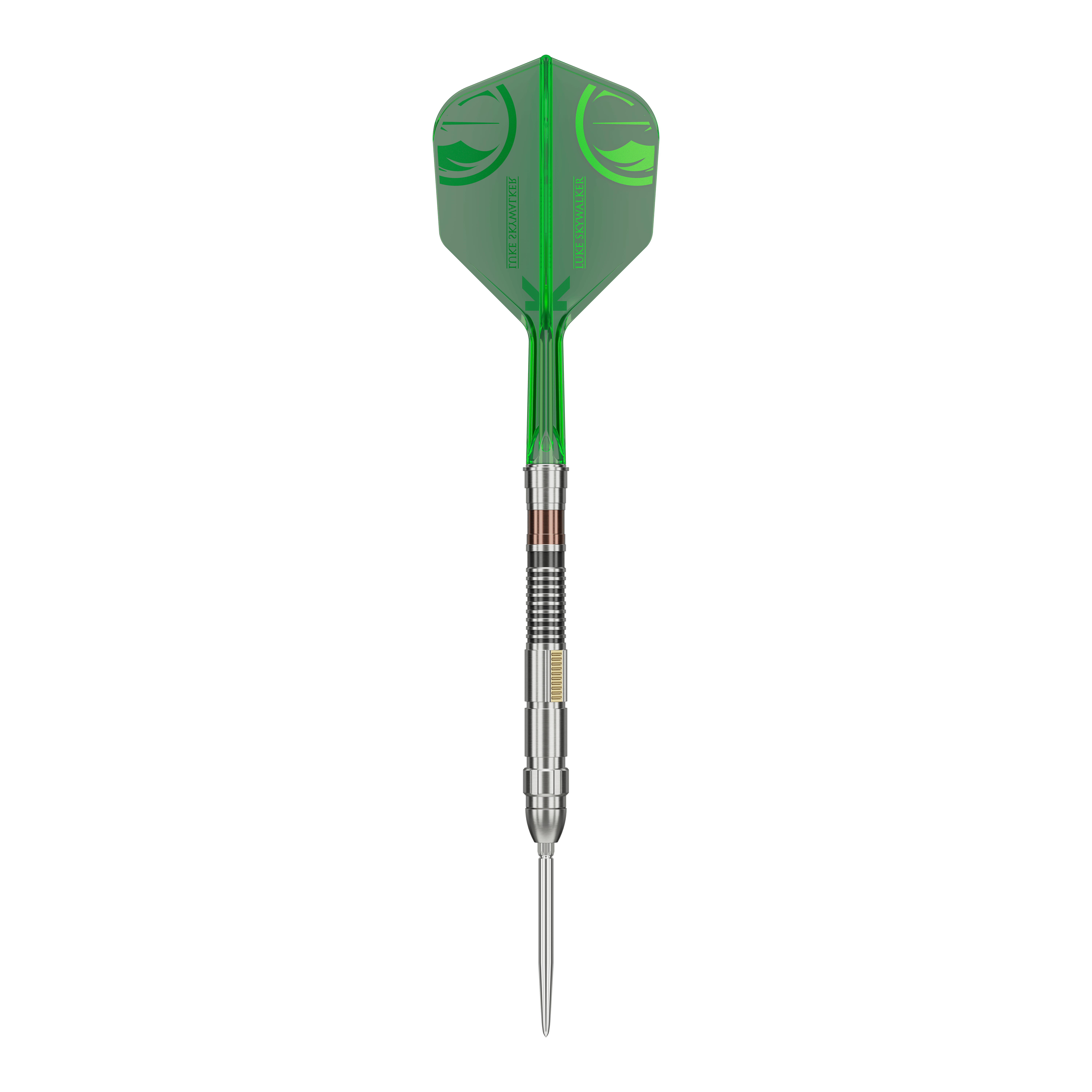 Šipky Target Star Wars Luke Skywalker Jedi Knight Lightsaber Limited First Edition - 24g Das Bild zeigt die Target Star Wars Luke Skywalker The Jedi Knight Light Saber Limited Edition Steeldarts - 24g. Es handelt sich um eine limitierte Dart-Edition, inspiriert von Luke Skywalker aus Star Wars.
