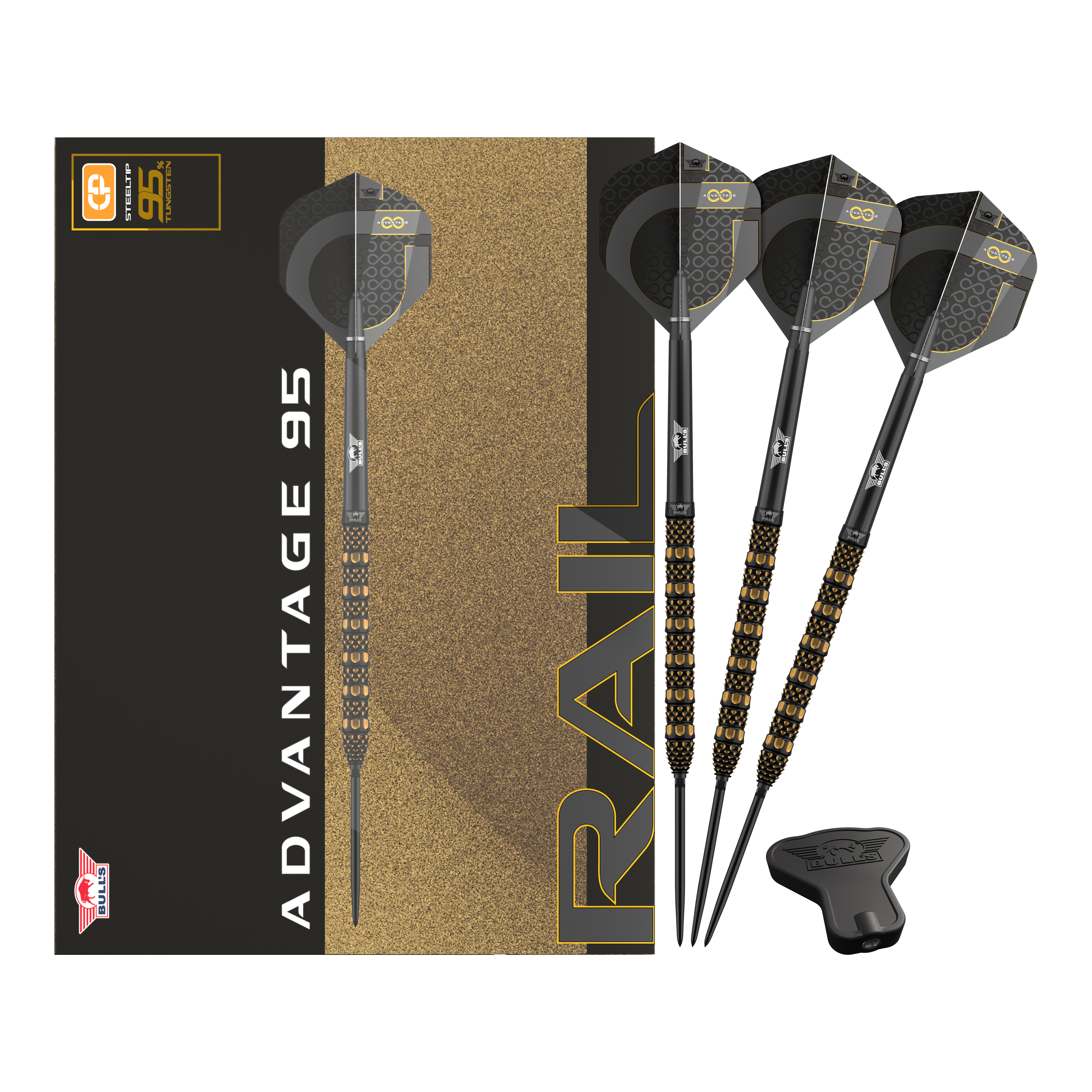 Šipky Bulls NL Advantage 95 Rail Convertible Point Steel Darts