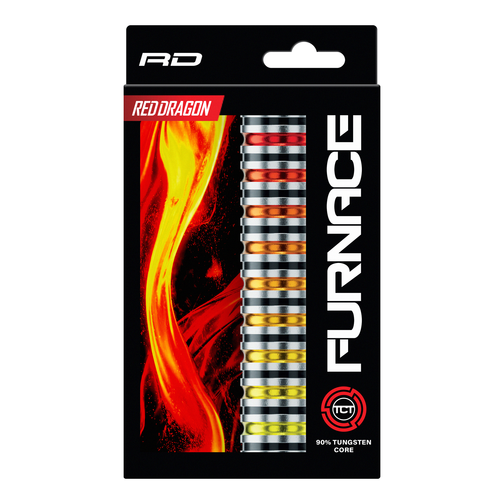 Ocelové šipky Red Dragon Furnace Abgebildet sind die Red Dragon Furnace Steeldarts. Die Darts liegen nebeneinander und zeigen ihr markantes Design.