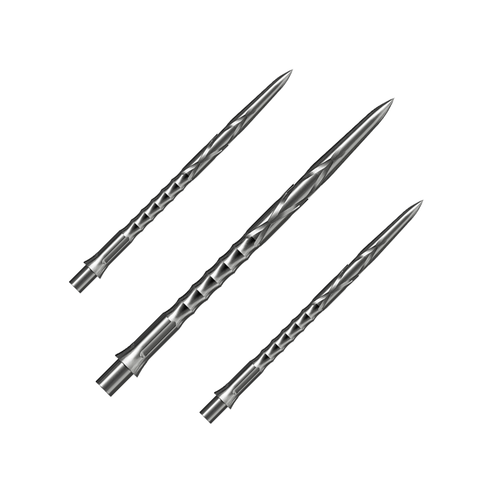 Ocelové hroty na šipky Caliburn System - HAN G2 - Stříbrné Das Bild präsentiert ein Set Caliburn Evo System Steeldartspitzen, HAN G2, Silber, 40mm. Das Set enthält mehrere Spitzen für Steeldarts.