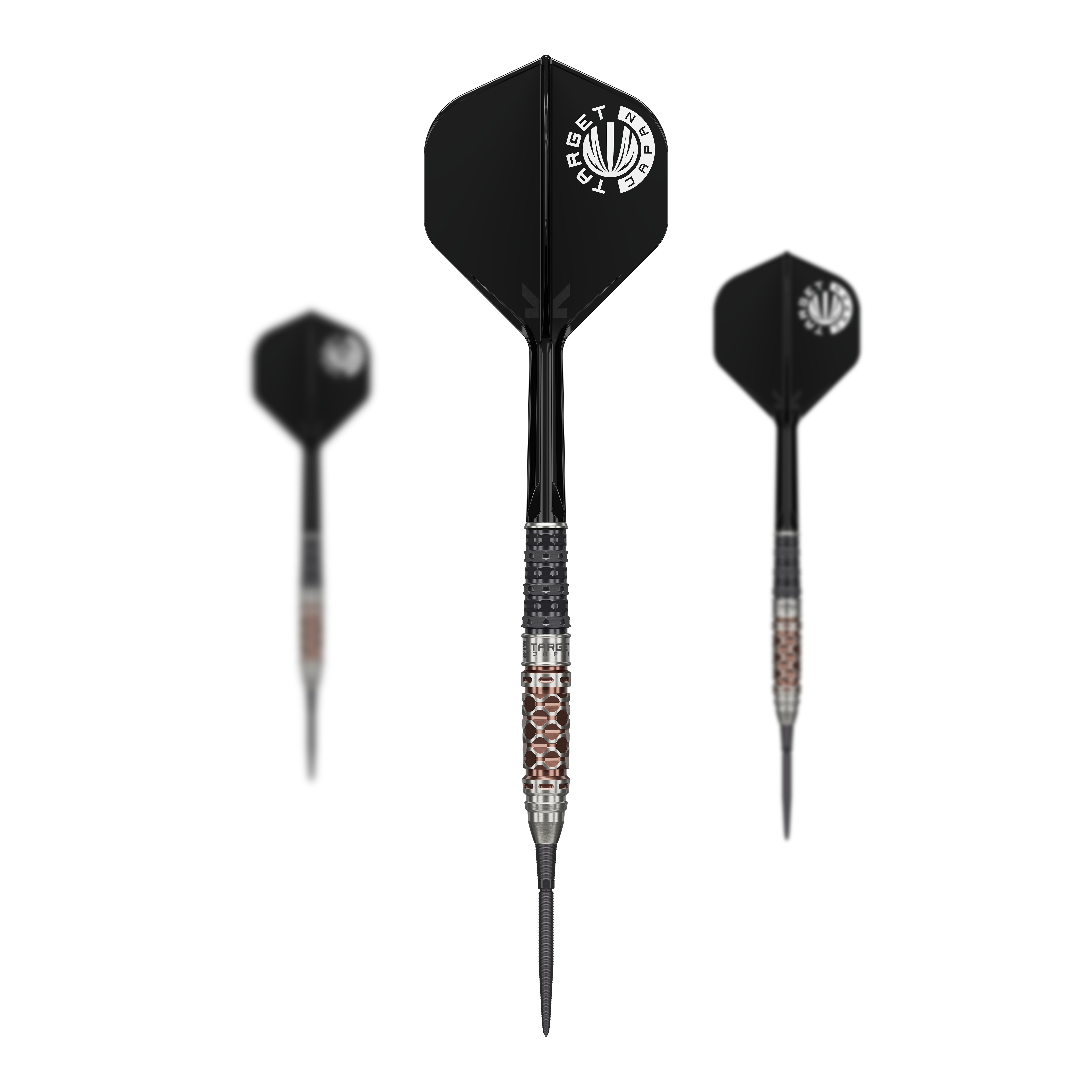 Ocelové šipky Target Japan Charis GEN6 Swiss Point - 23g Dieses Bild präsentiert das Set der Target Japan Charis GEN6 Swiss Point Steeldarts - 23g. Es zeigt alle enthaltenen Darts in einer Übersicht.