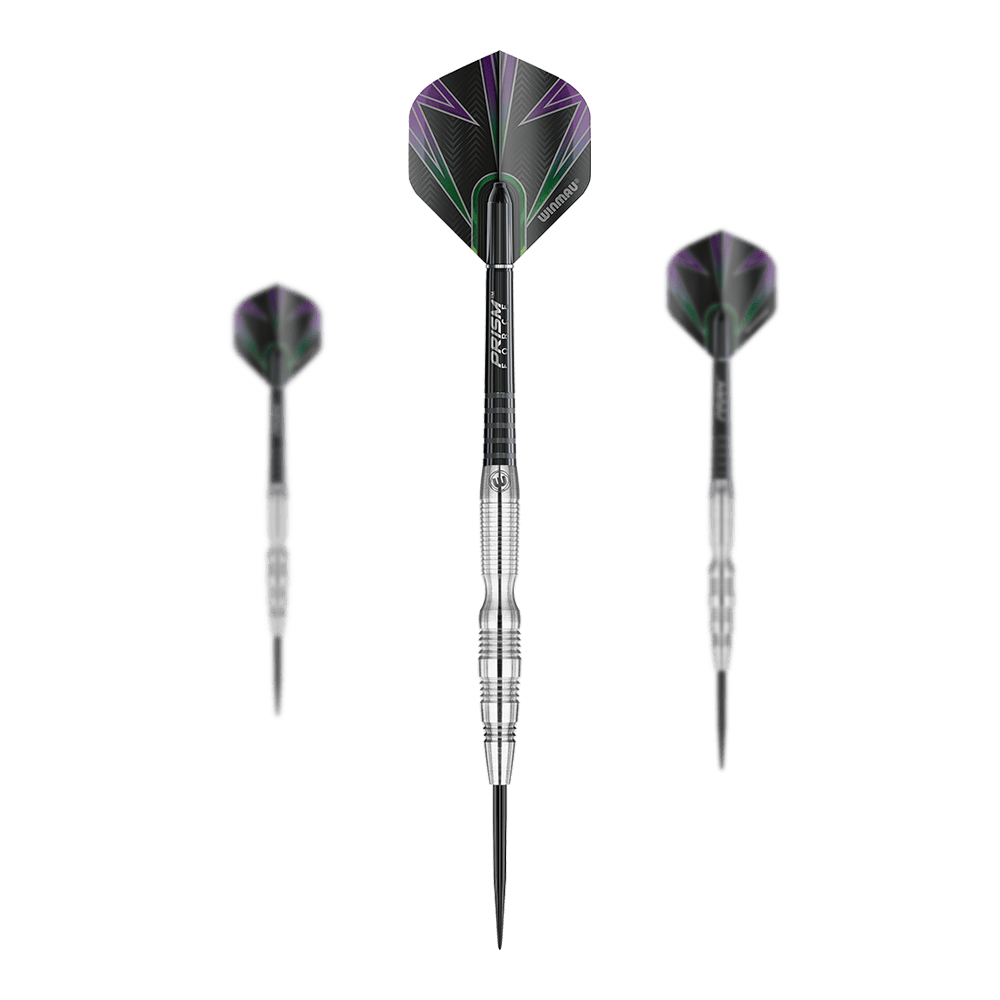 Šipky Winmau Simon Whitlock 90% wolframová ocel Winmau Simon Whitlock 90% Tungsten Steeldarts. Die Oberflächenstruktur ist detailliert sichtbar.