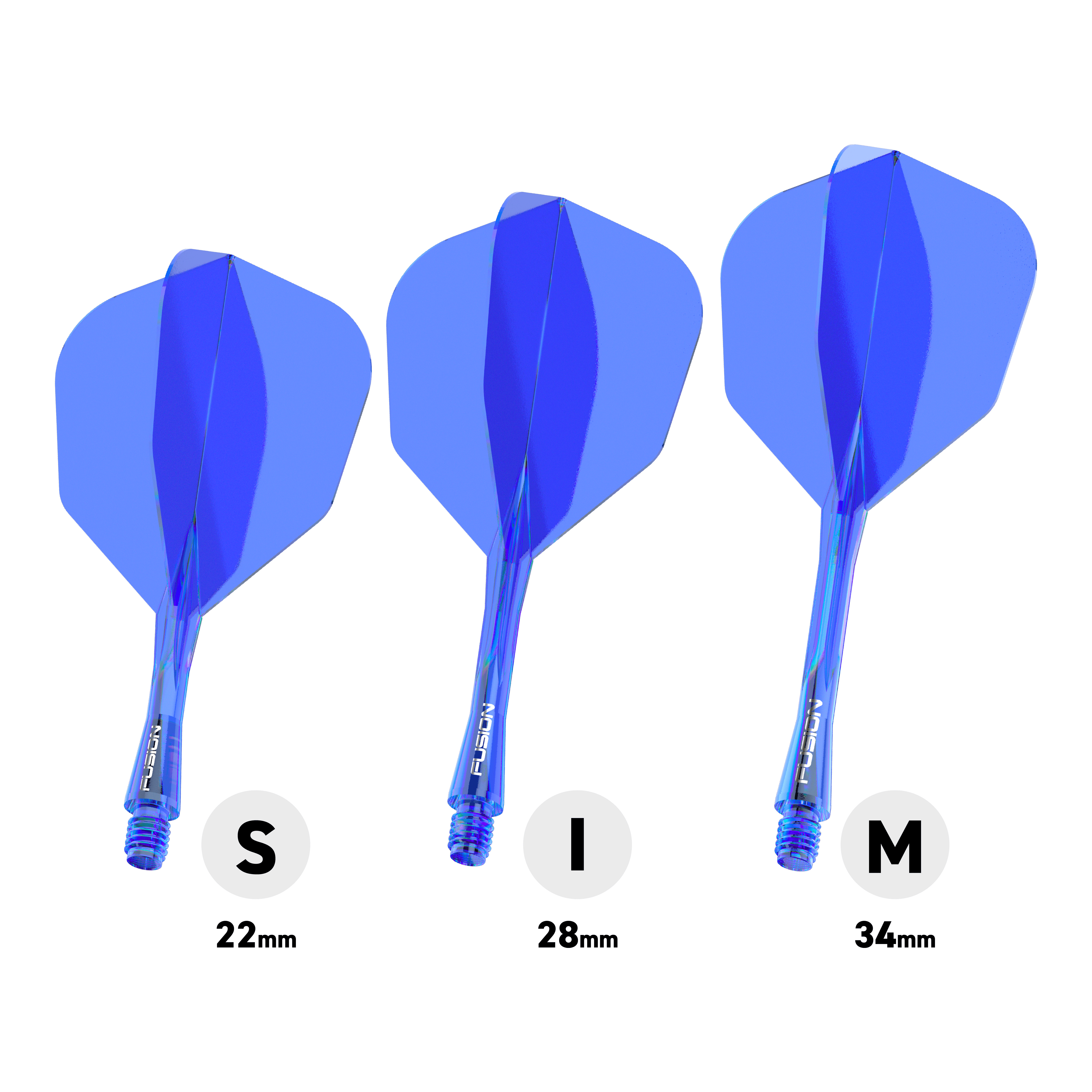 Systém letky Winmau Fusion č. 6 modrý Abgebildet ist das Winmau Fusion Flight-Shaft-System No6 in Blau. Es dient zur Stabilisierung von Dartpfeilen.