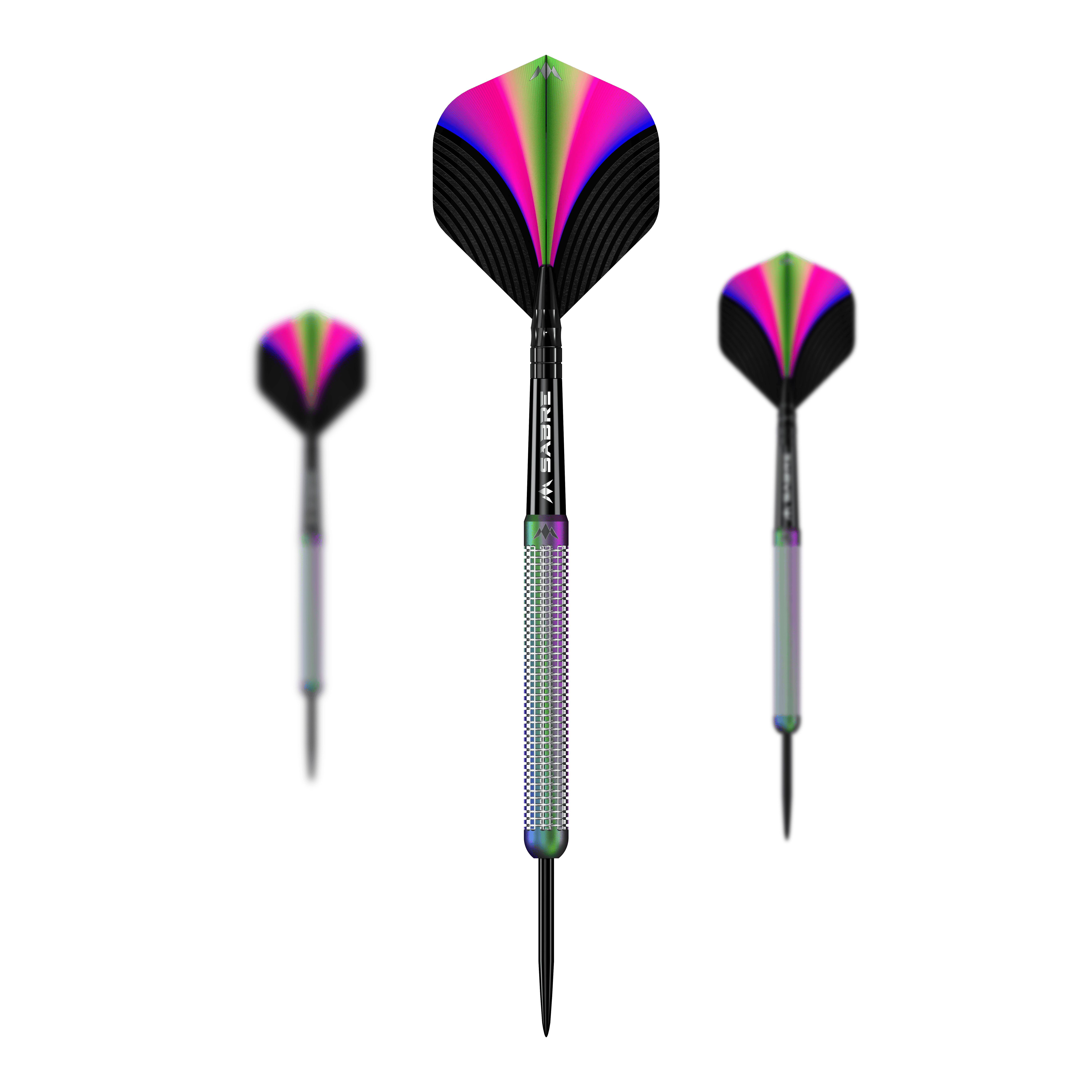 Ocelové šipky Mission Aurora Coral PVD - 23g Das Produkt Mission Aurora Coral PVD Steeldarts - 23g ist als Set zu sehen. Die Barrels haben ein besonderes Muster.