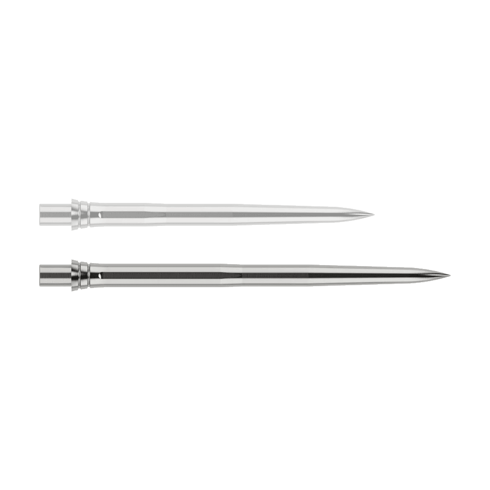 Špičky šipek Caliburn EVO - hladké - stříbrné Abgebildet ist eine silberne Dartspitze mit einer Länge von 32mm. Die Spitze hat ein glattes Design und eignet sich für den Einsatz im Dartsport.