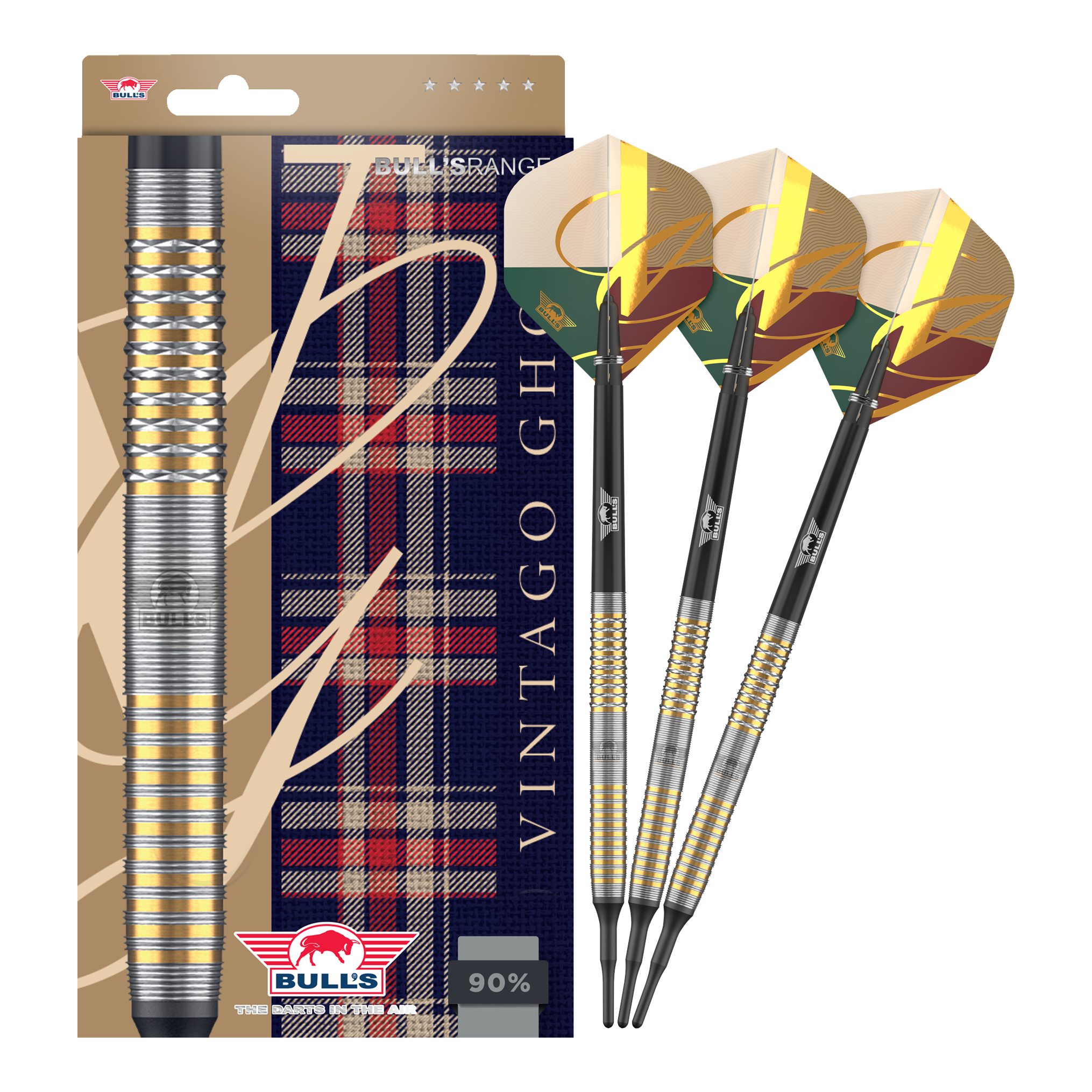 Šipky Bulls NL Vintage Ghost Soft - 20g Das Bild zeigt die Bulls NL Vintago Ghost Softdarts - 20g in voller Ansicht. Die Softdarts sind für Freizeit- und Profispieler geeignet.