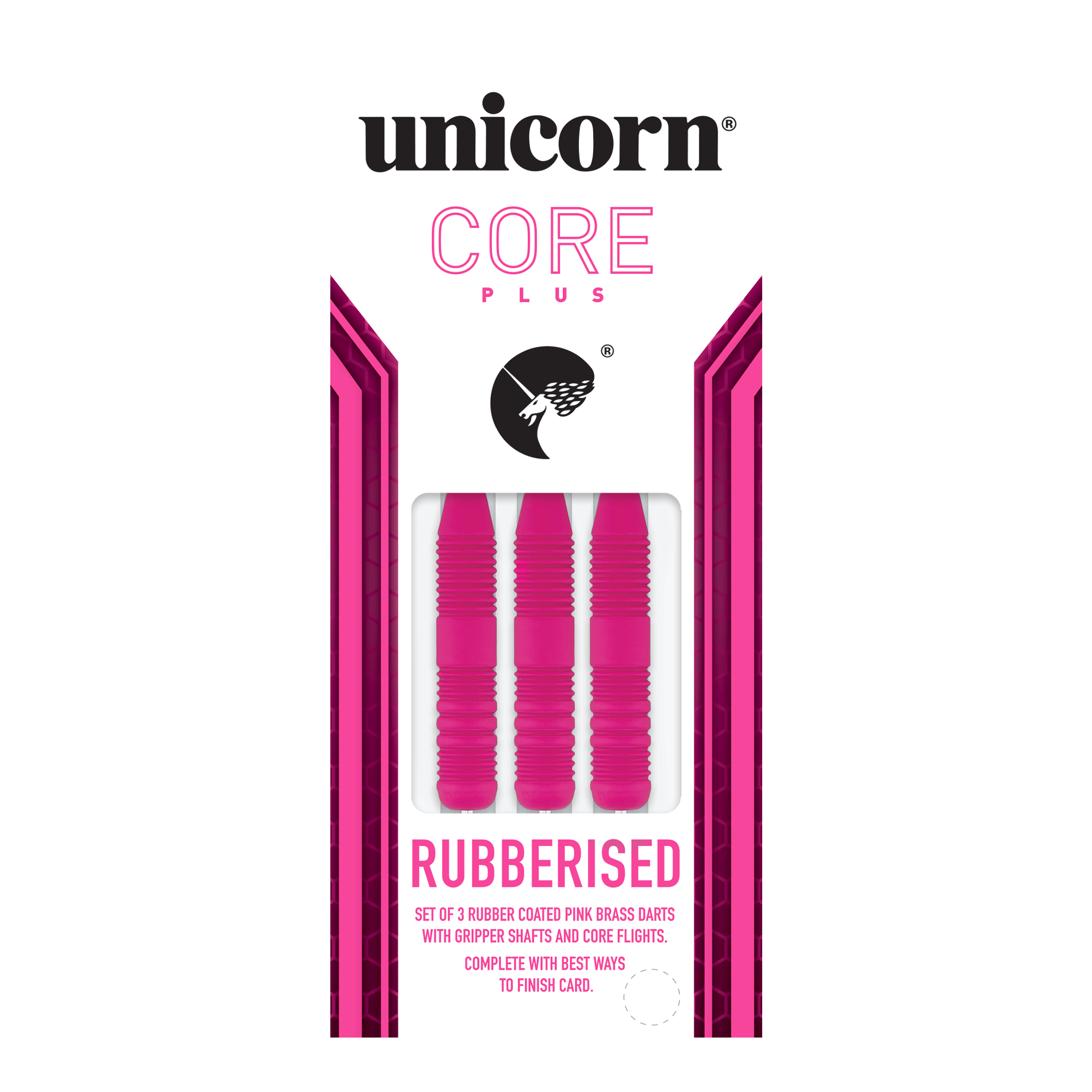 Unicorn Core Plus pogumované růžové ocelové šipky