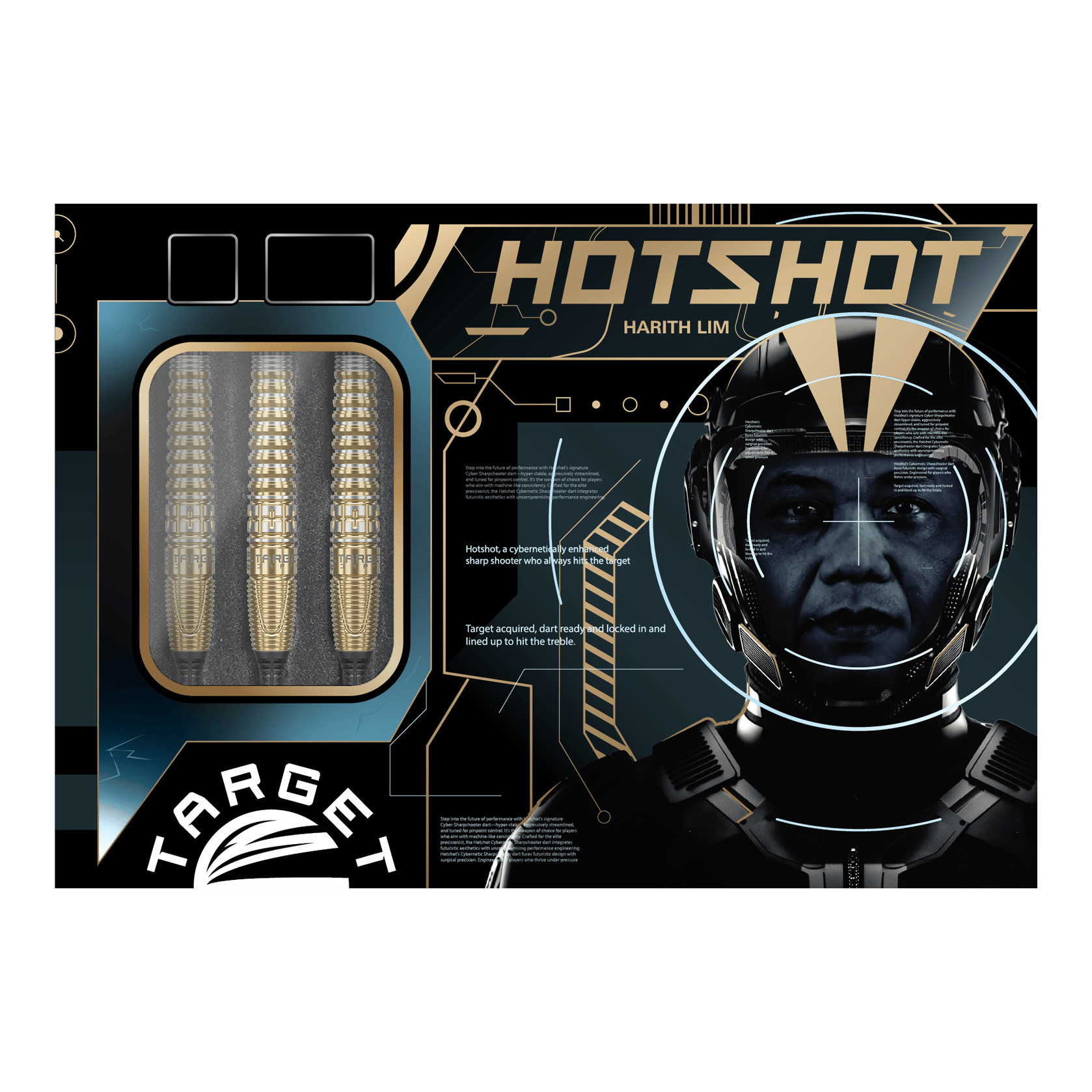 Měkké šipky Target Japan Prime Series Harith Lim HotShot GEN3 - 18g Die Target Japan Prime Series Harith Lim HotShot GEN3 Softdarts - 18g werden gezeigt. Diese Softdarts zeichnen sich durch ihr schlankes Design aus.