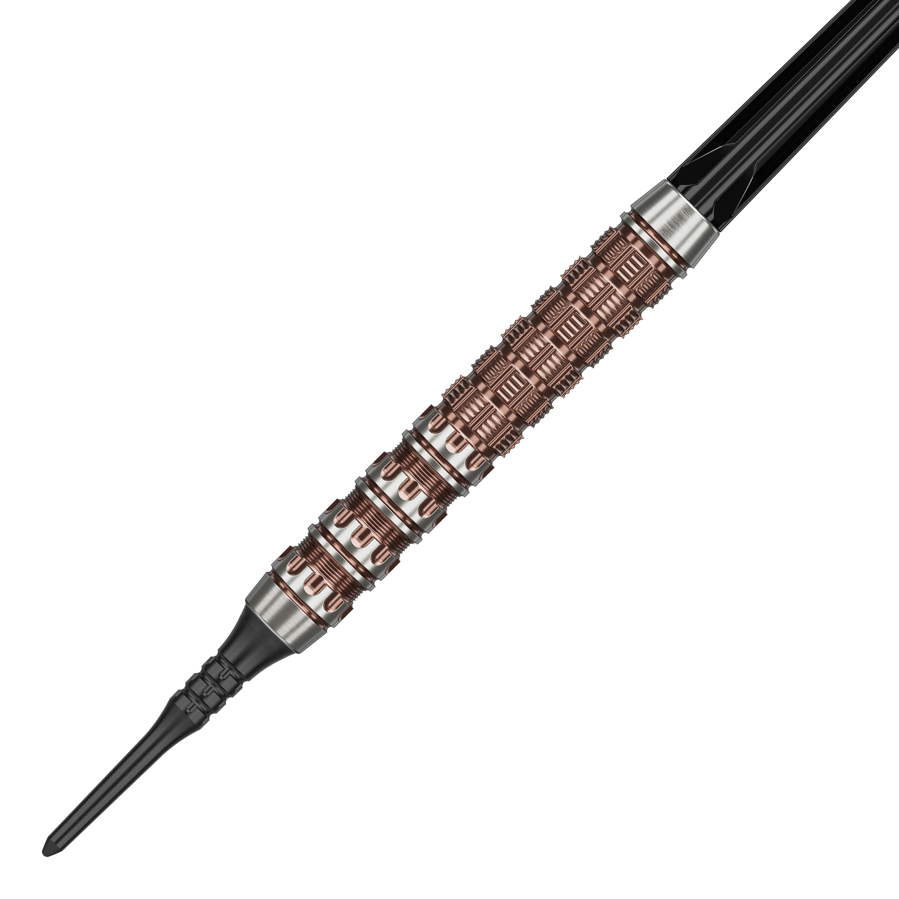 Zu sehen sind die Target Japan Prime Series George Nishitani Raptor GEN6 Softdarts mit einem Gewicht von 21,5g. Die Softdarts werden aus einer anderen Perspektive dargestellt.