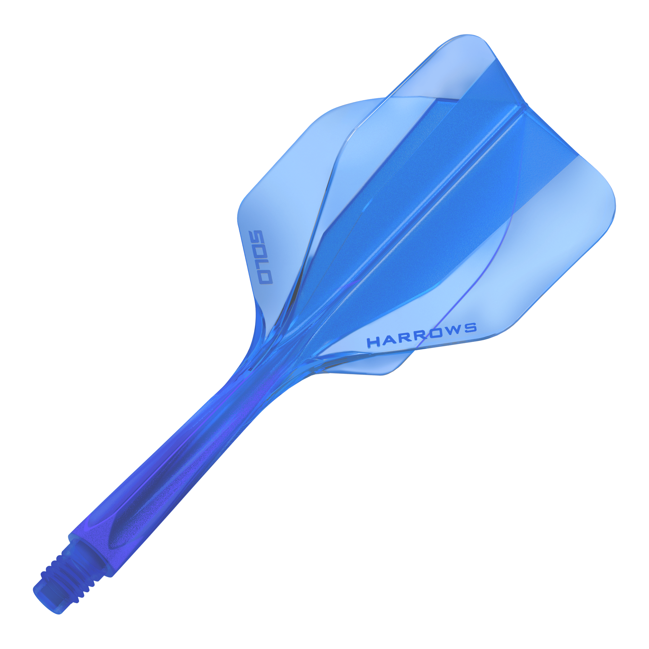 Harrows Solo No2 Flight-Shaft-System in Blau. Gezeigt ist die spezielle Form und Farbe.
