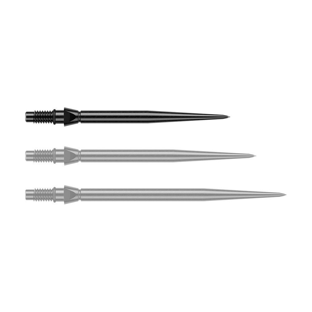 Špičky na šipky Winmau Switch Point Smooth Steel - černé Schwarze Steeldartspitzen in glatter Ausführung, 26 mm lang. Ein Produktfoto von Winmau Switch Point Steeldartspitzen.