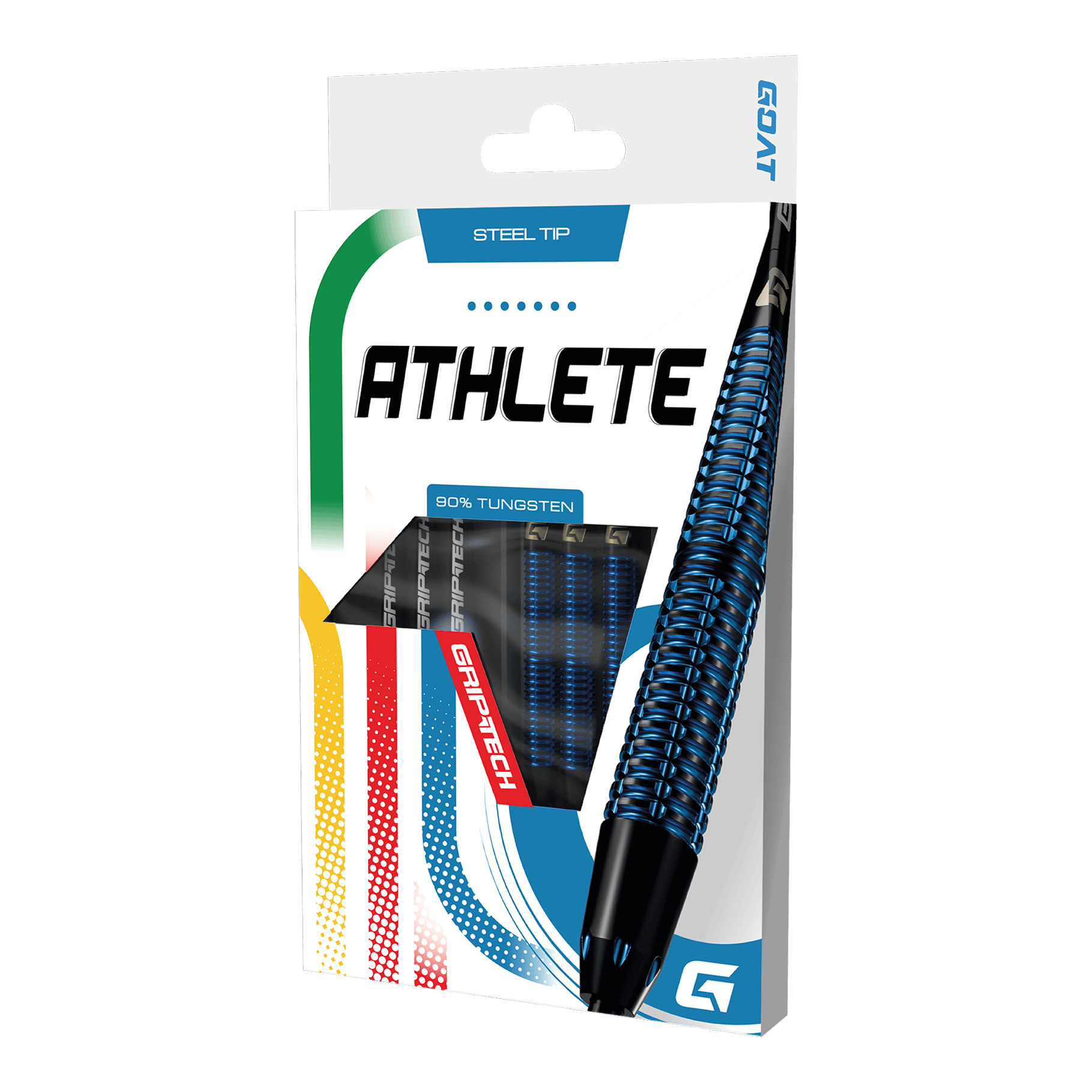 Šipky GOAT Athlete Blue Tungsten Steel Das Foto zeigt die GOAT Athlete Black Tungsten Steeldarts. Diese Steeldarts zeichnen sich durch ihre Robustheit aus.