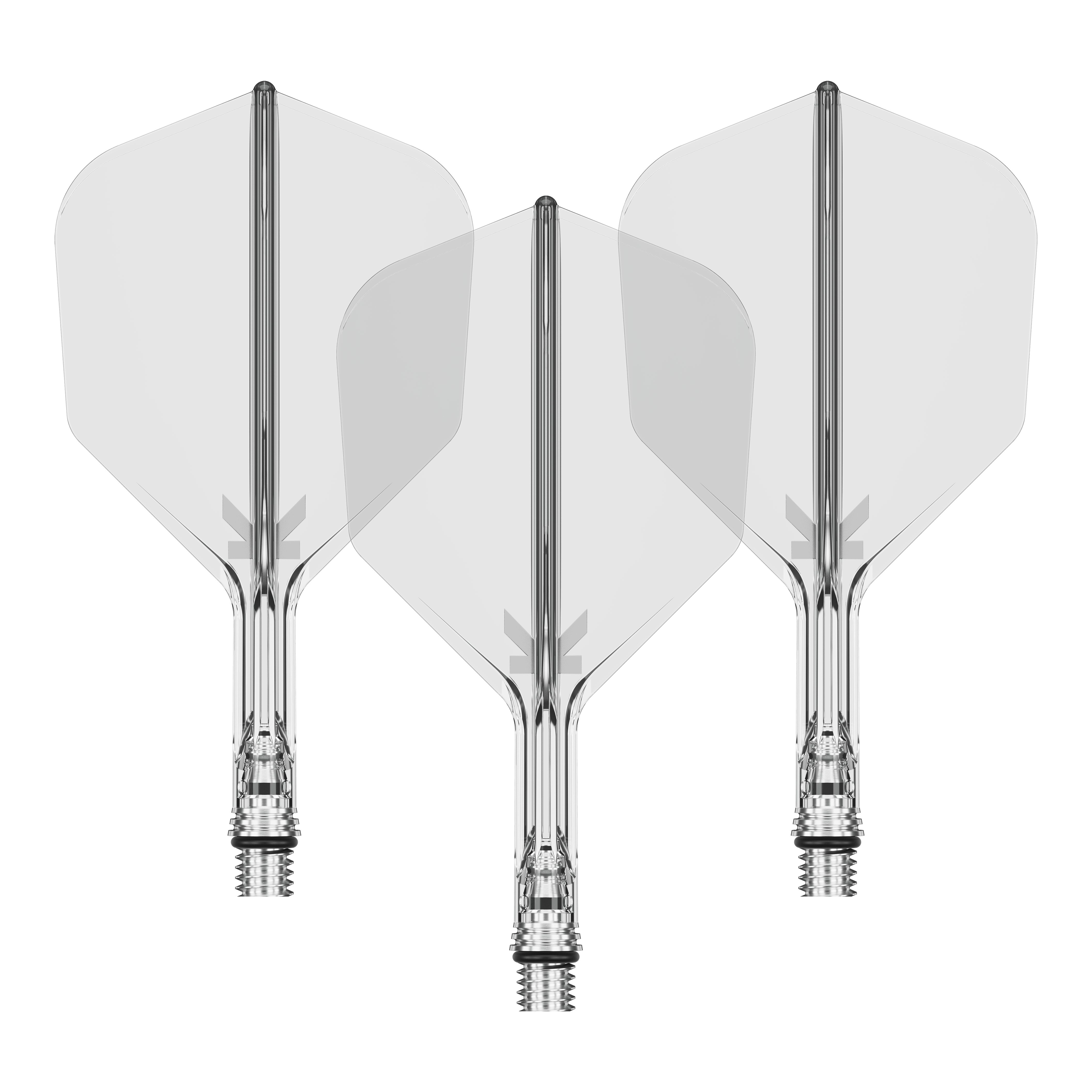 Lety Target K-Shift No6 – Vymazat Ein Set von Target KShift No6 Dart-Flights in klarer, durchsichtiger Optik, 19 mm lang. Die Abbildung zeigt mehrere Flights als Set.
