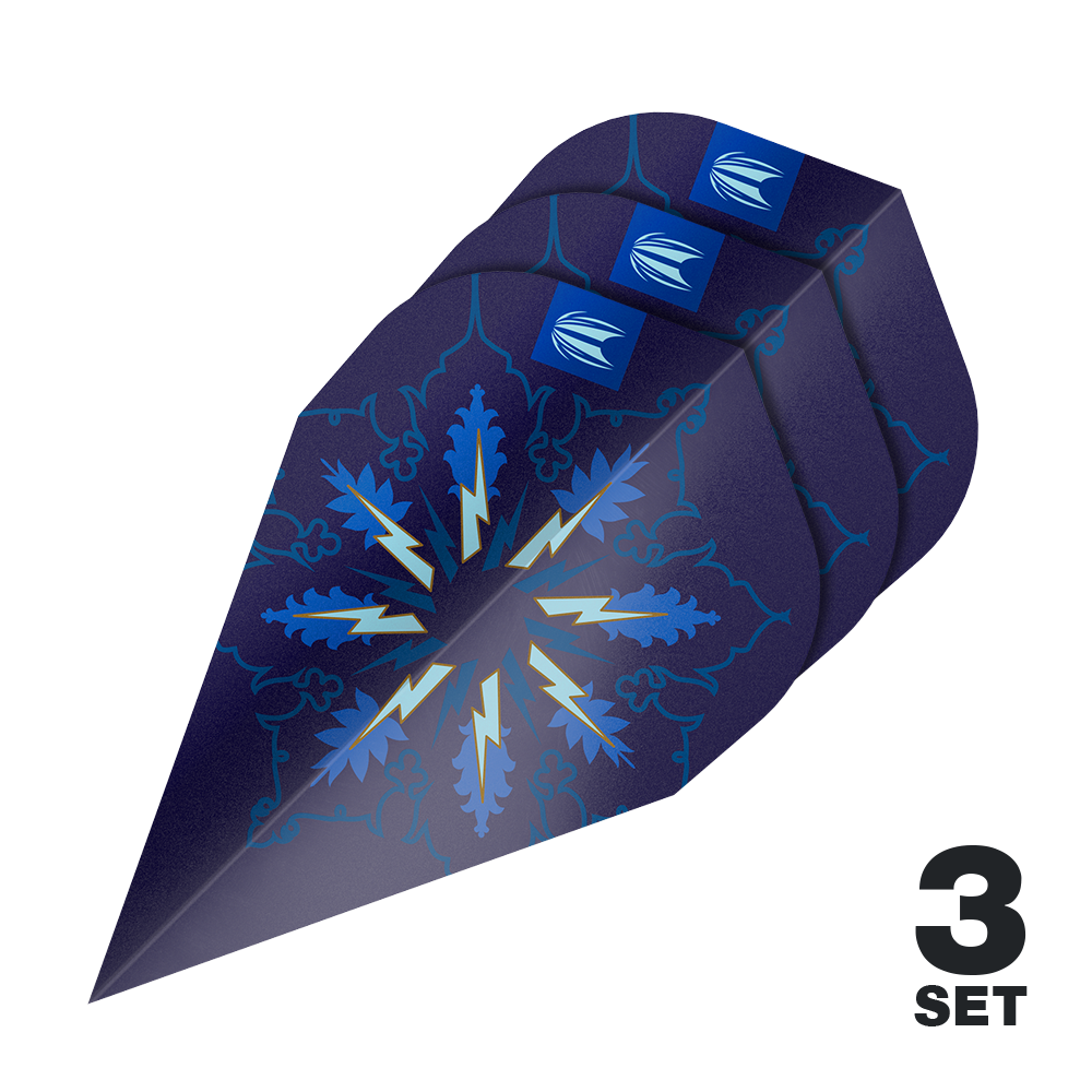 Das Bild zeigt die Target ProUltra Phil Taylor Power Gx2 Vapor Flights - 3 Sets. Man erkennt die Gestaltung und Eigenschaften dieses Dart-Zubehörs.