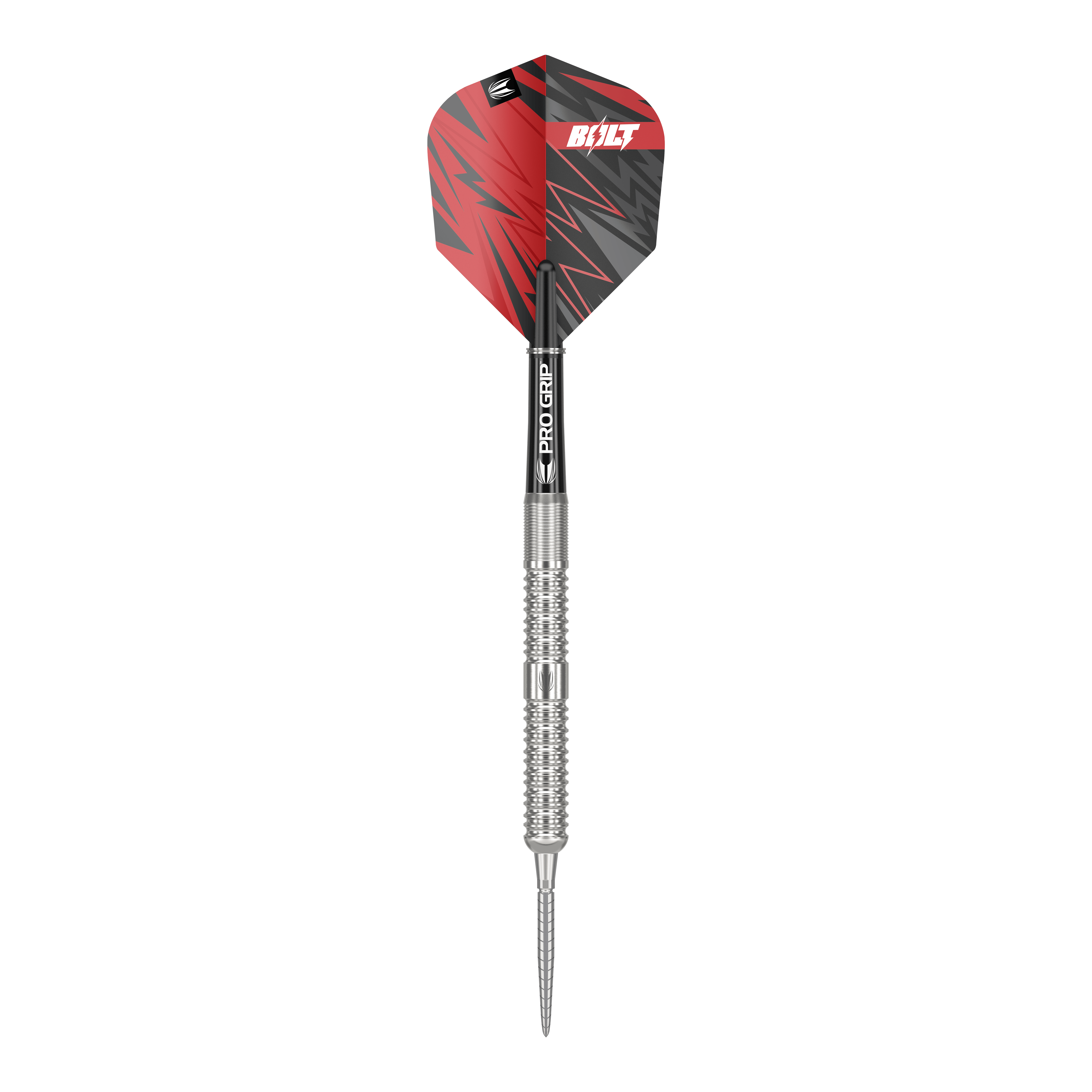 Šipky Target Sebastian Bialecki GEN1 Swiss Point Steeldarts - 22g Dies ist ein Steeldart namens „Target Sebastian Bialecki GEN1 Swiss Point“ mit einem Gewicht von 22 Gramm. Der Dart hat eine silberne Spitze und Schaft, sowie ein rotes und schwarzes Flight-Design.