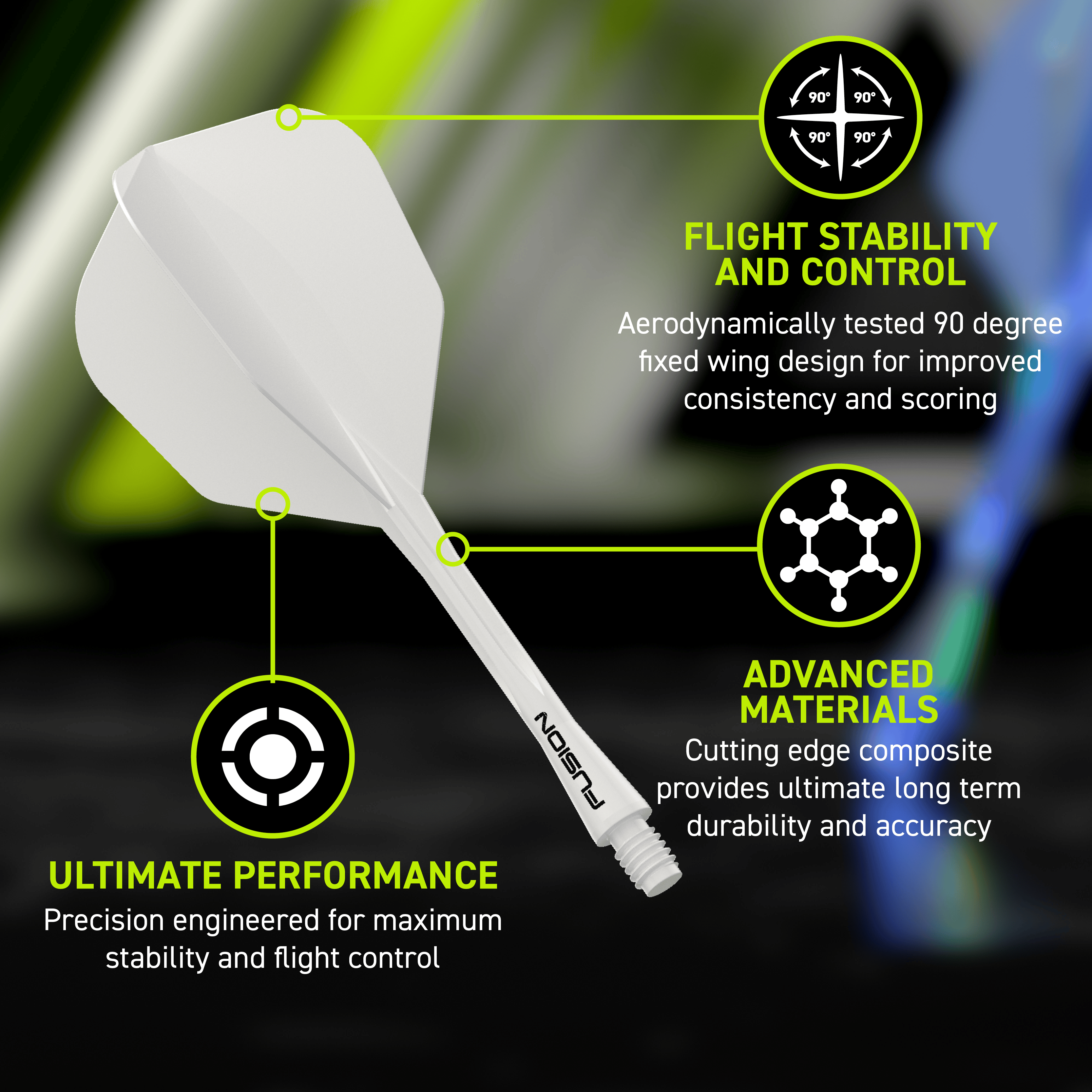 Letka Winmau Fusion System No.6 Solid White Zu sehen ist das Winmau Fusion Flight-Shaft-System No6 Solid White. Es handelt sich um einen weißen Flight-Shaft für Darts.