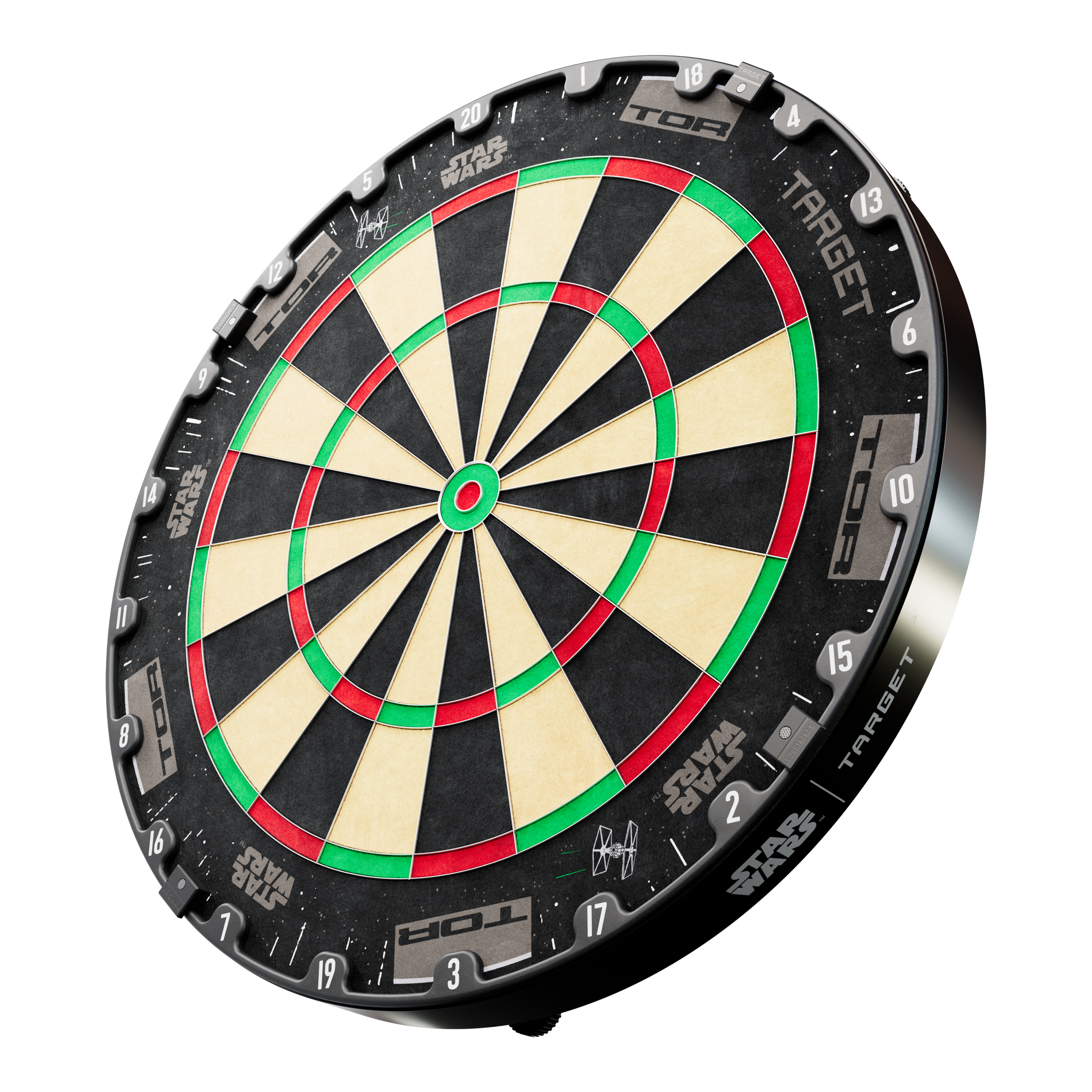 Sada prostorového obložení terče Target Star Wars Millennium Falcon TOR Das Bild zeigt das Target Star Wars Millennium Falcon Surround Board Bundle. Es ist ein Produkt aus der Star Wars Kollektion für Dartspieler.