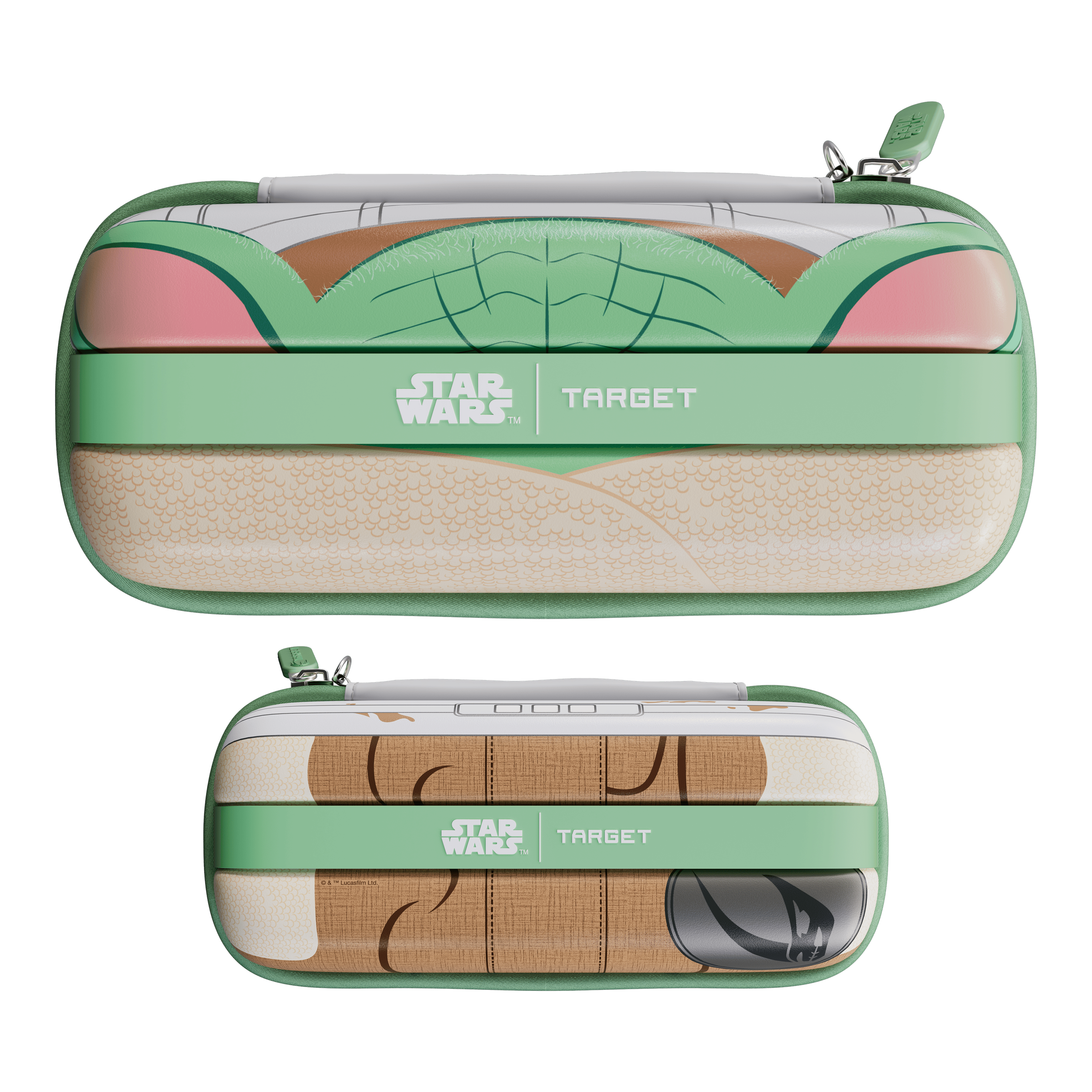 Das Bild zeigt das Target Star Wars Boa Dartcase - Grogu. Dies ist ein spezielles Dartcase mit einem Grogu-Motiv aus Star Wars.