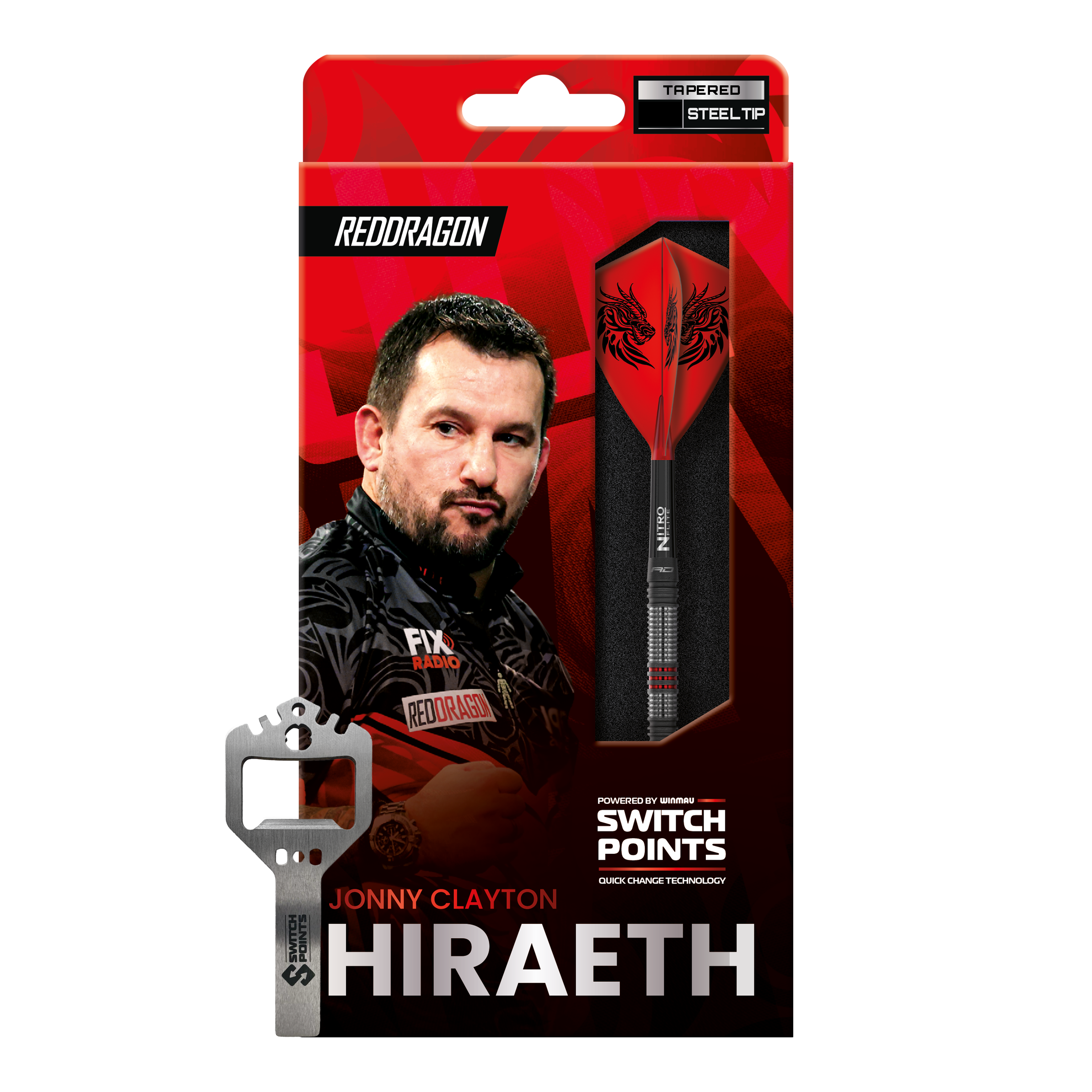 Šipky Red Dragon Jonny Clayton Hireath Switch Point ocelové Red Dragon Jonny Clayton Hireath Switch Point Steeldarts sind abgebildet. Die Darts zeichnen sich durch ihr elegantes Design und hochwertige Verarbeitung aus.
