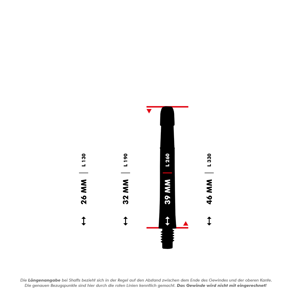 L-L-Style-Shafts uzamknuté rovně - červená