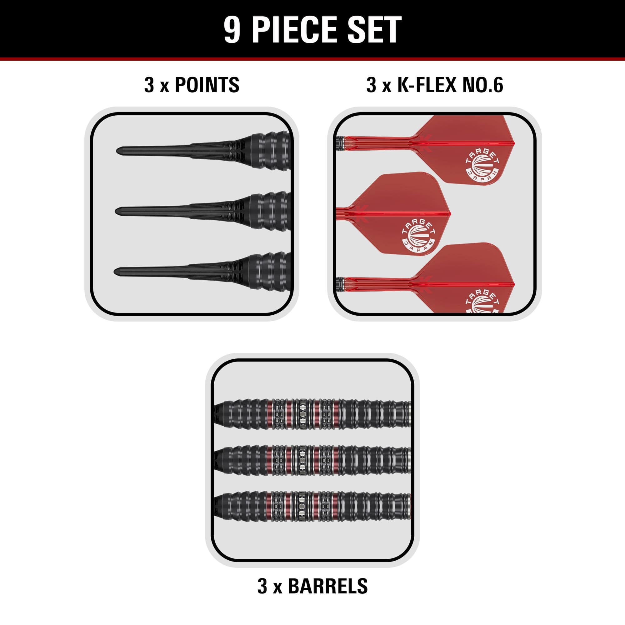 Šipky Target Japan Prime Series Diamond Kosuzu Iwoa GEN4 Soft - 18g Abgebildet sind die Target Japan Prime Series Diamond Kosuzu Iwoa GEN4 Softdarts, 18 Gramm schwer. Die Darts sind für professionelle Spieler geeignet.