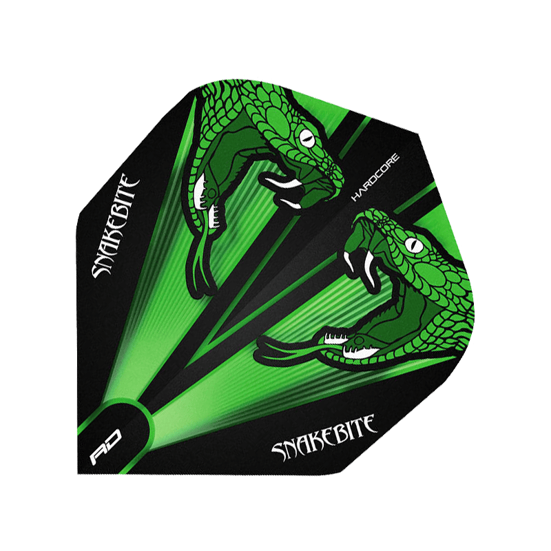 Peter-Wright-green RedDragon Peter Wright Flights – ein Flight-Set mit auffälligem Muster. Die Flights zeigen dekorative Details.