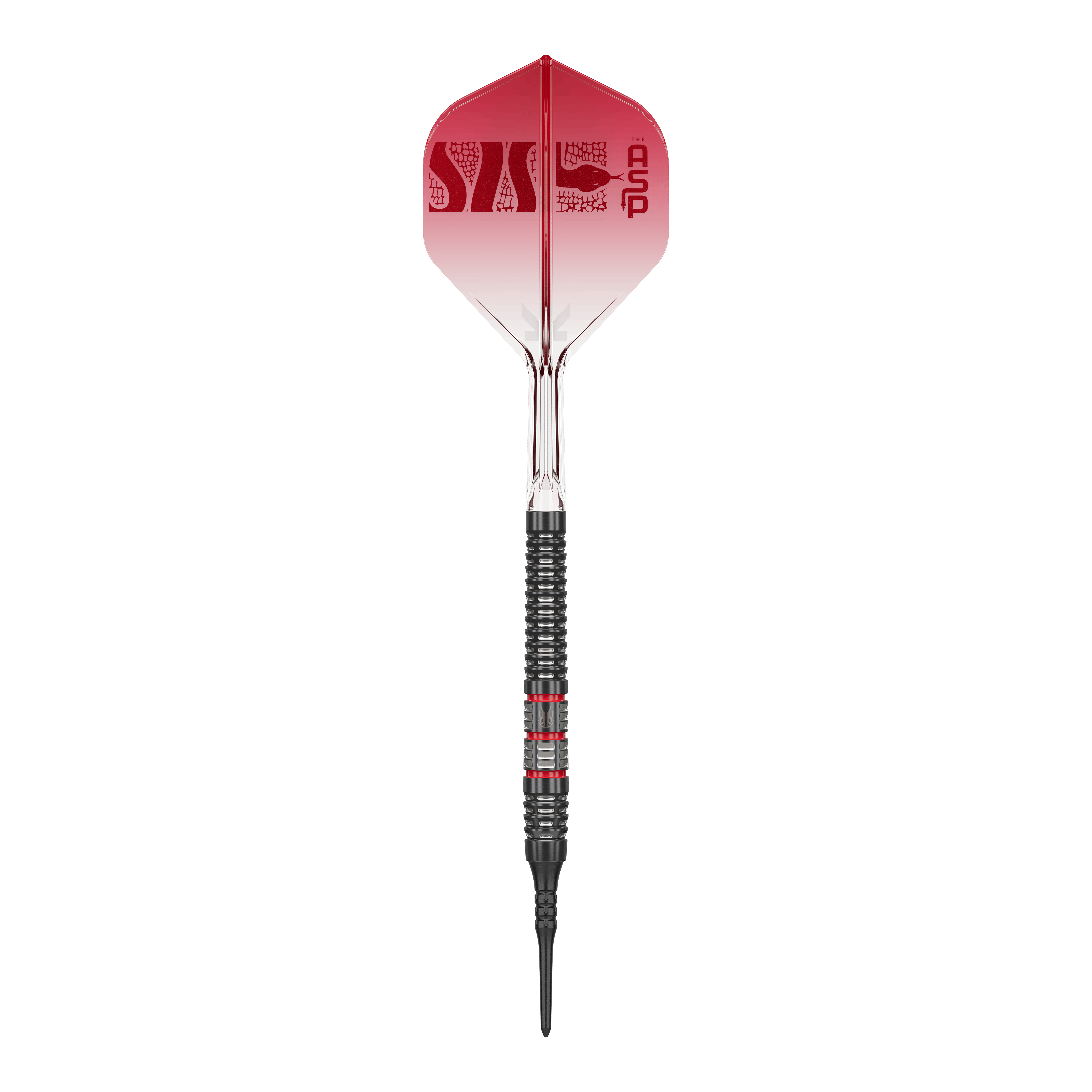 Gezeigt wird der Target Nathan Aspinall 95K Softdarts - 18g. Der Dartpfeil ist sorgfältig verarbeitet und liegt gut in der Hand.